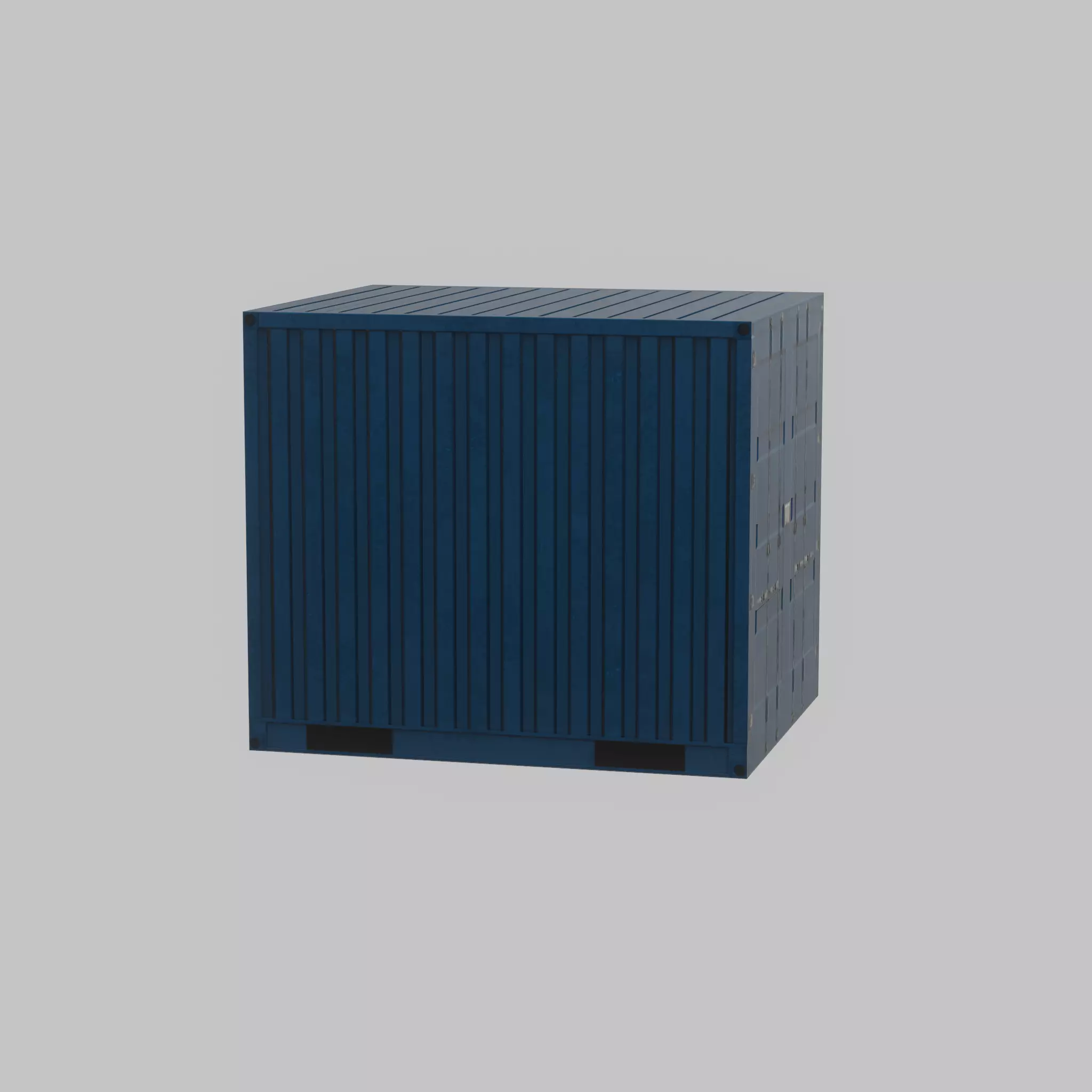 Shipping Container gentian blue 10ft Low-poly 3D model_44