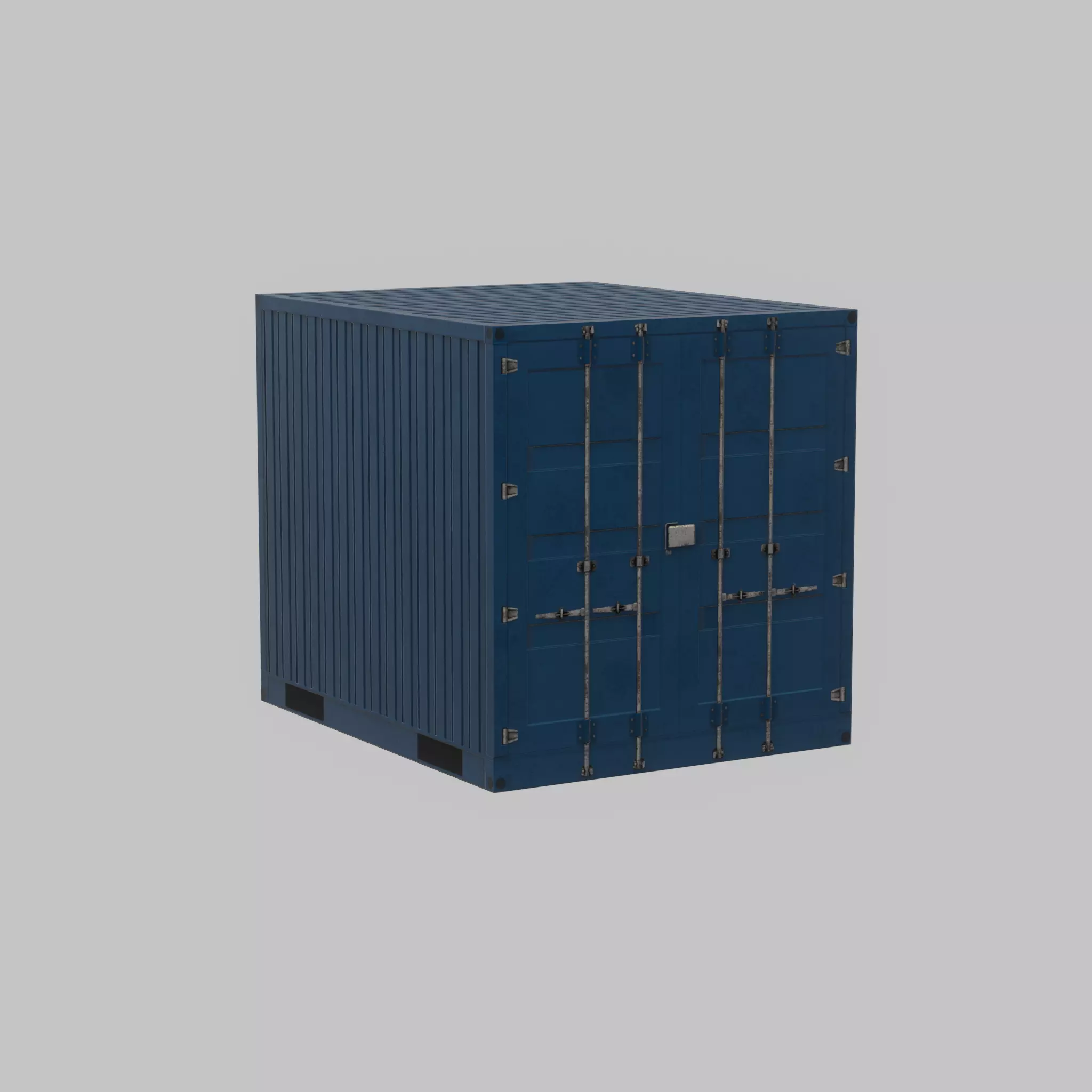 Shipping Container gentian blue 10ft Low-poly 3D model_56