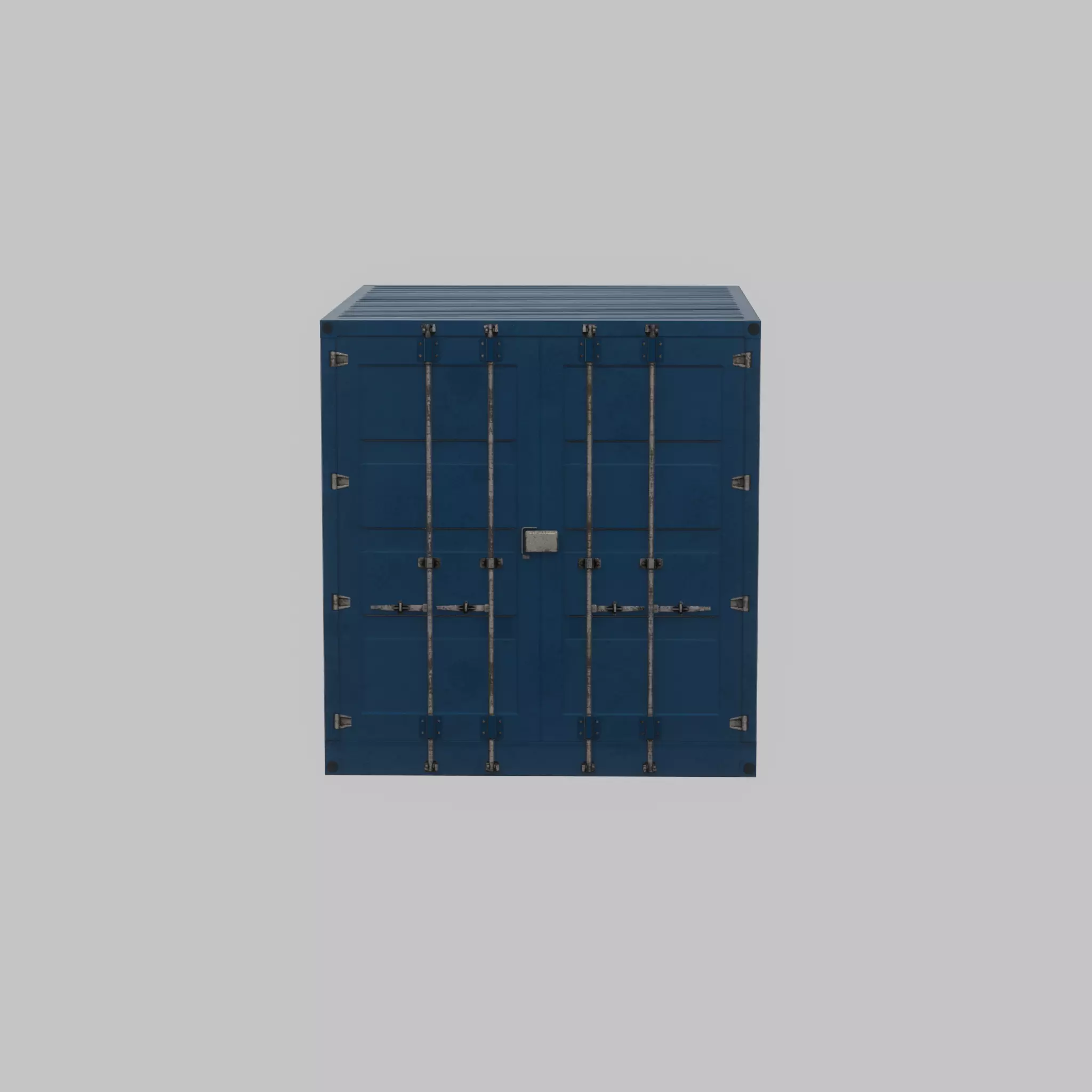 Shipping Container gentian blue 10ft Low-poly 3D model_30