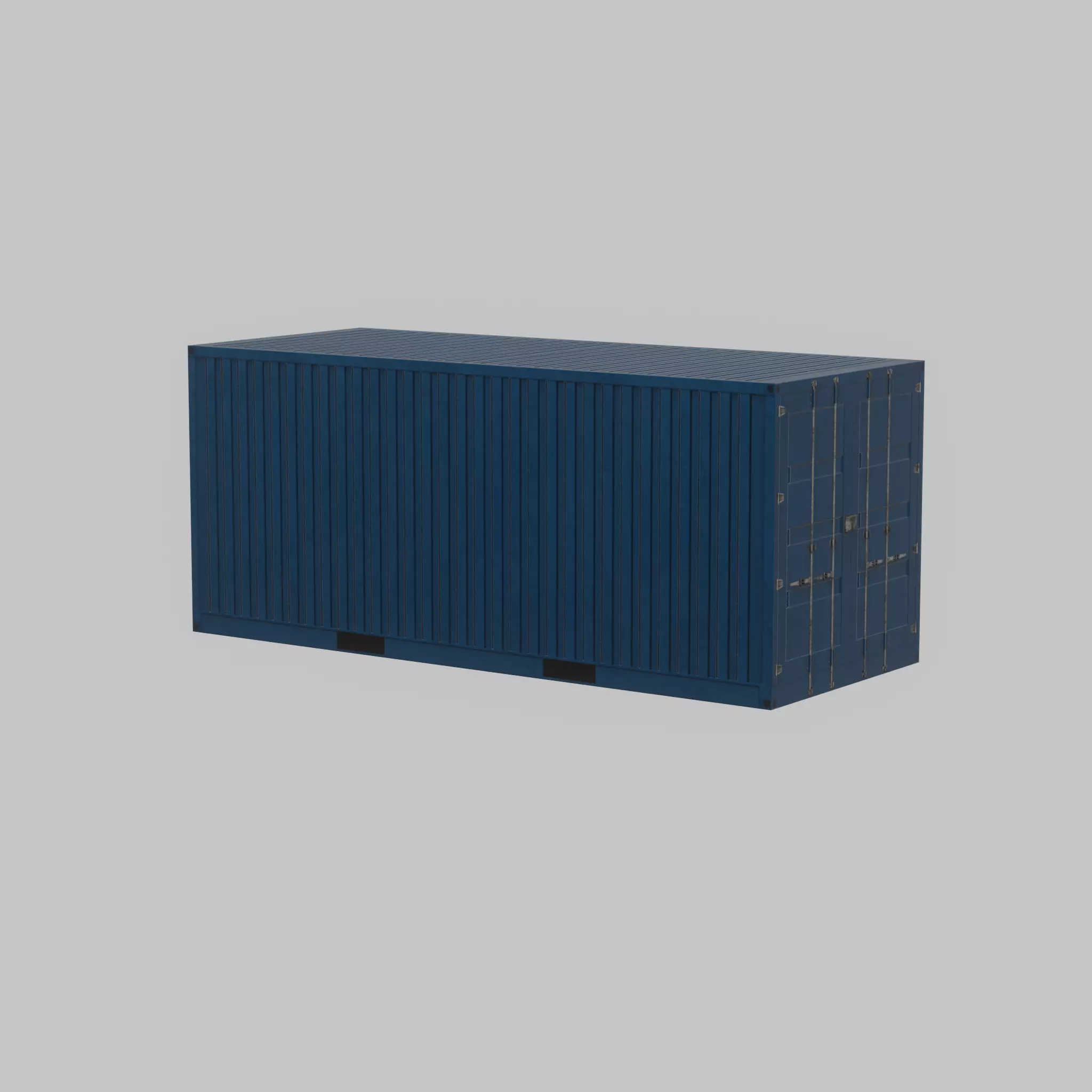 Shipping Container gentian blue 20ft Low-poly 3D model_51