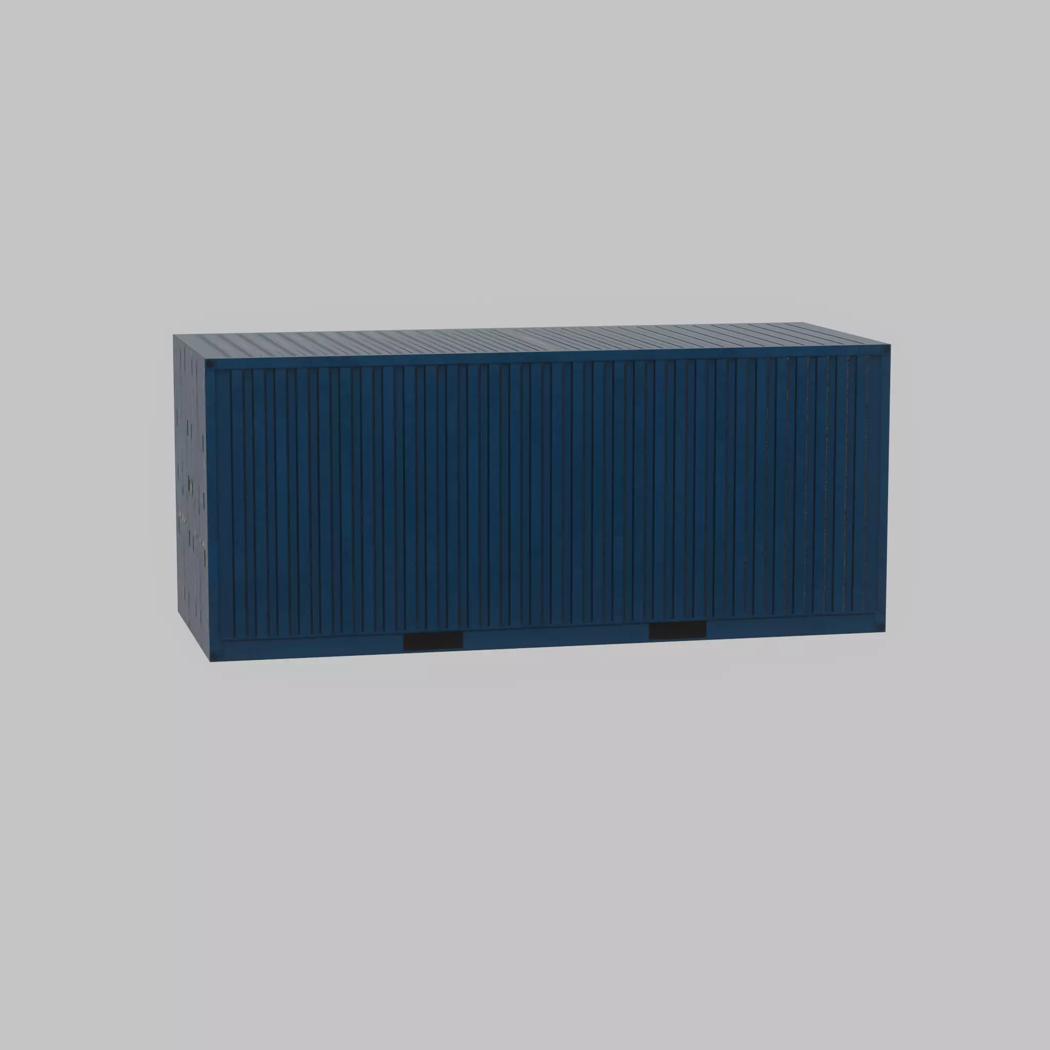 Shipping Container gentian blue 20ft Low-poly 3D model_50