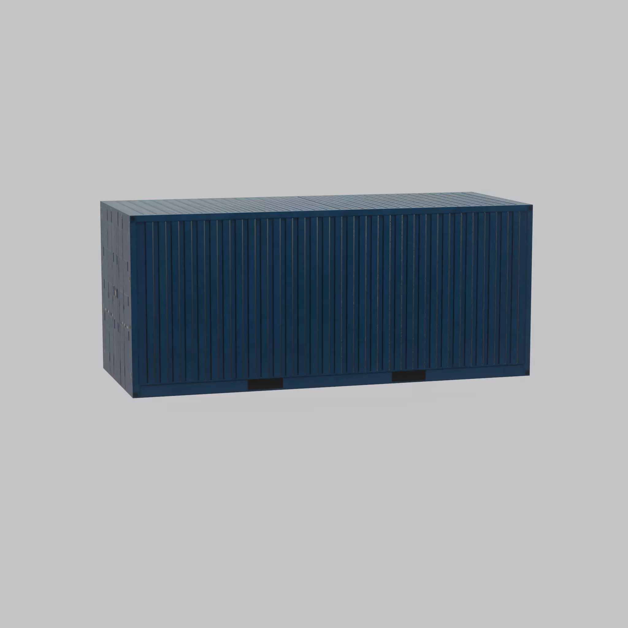 Shipping Container gentian blue 20ft Low-poly 3D model_65