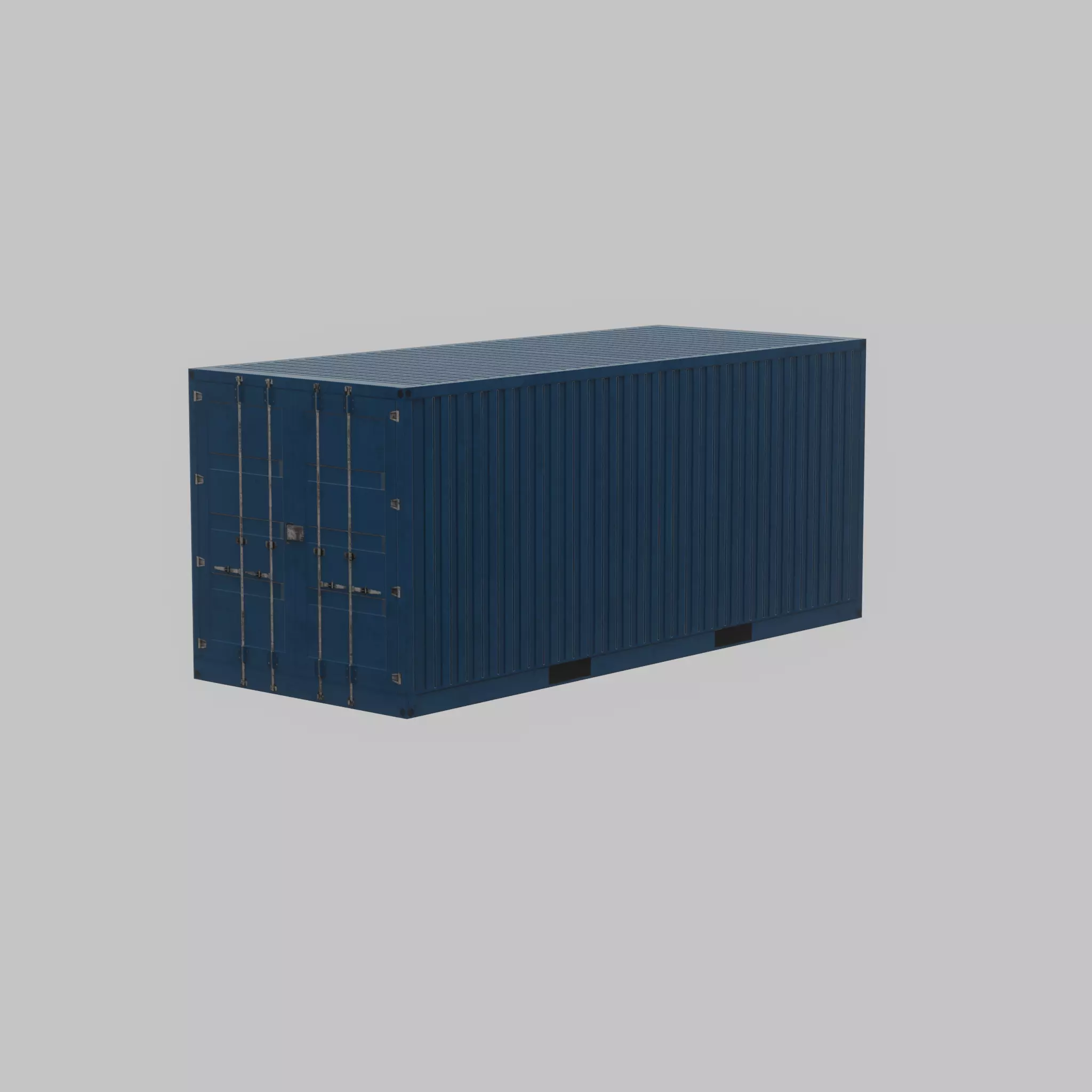 Shipping Container gentian blue 20ft Low-poly 3D model_52