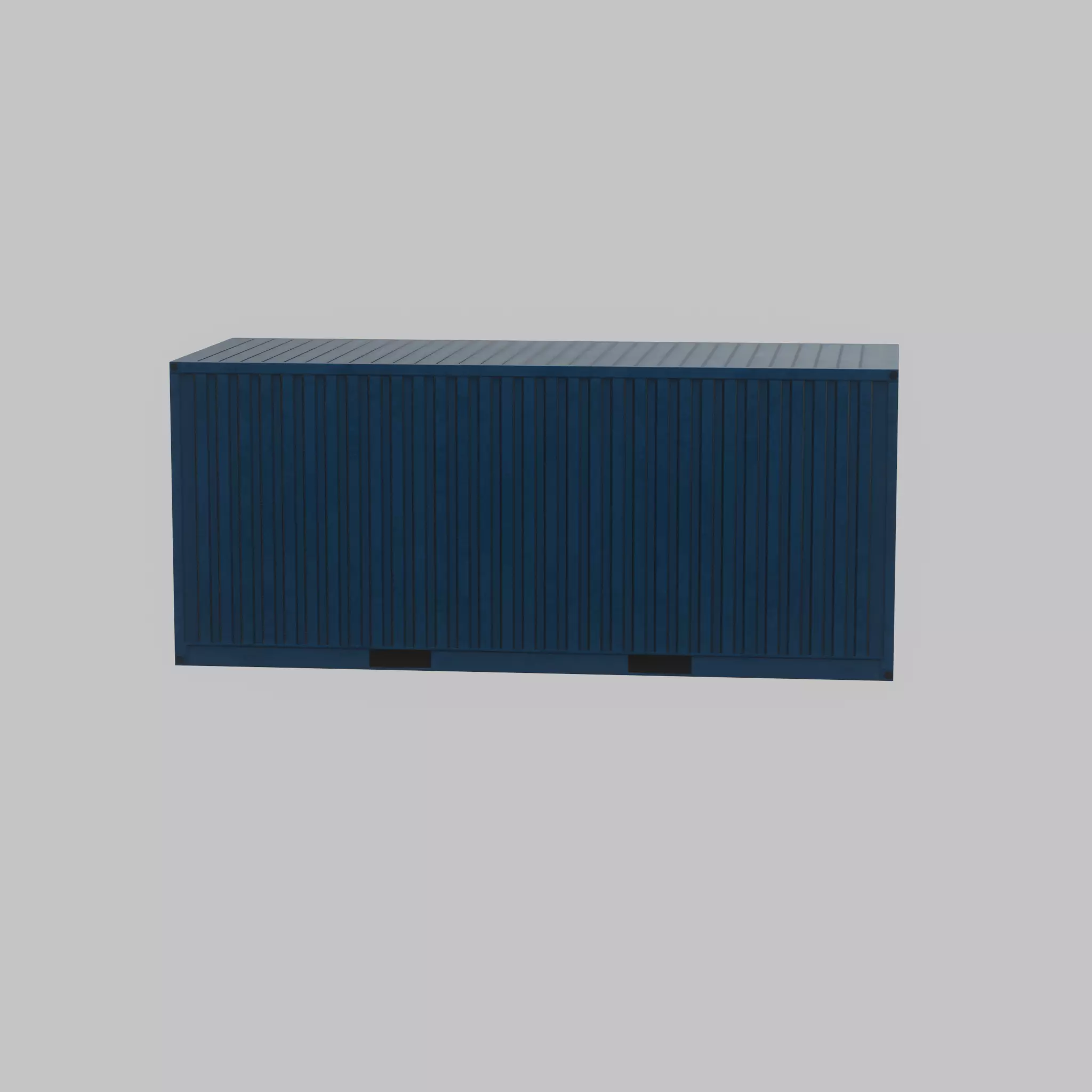 Shipping Container gentian blue 20ft Low-poly 3D model_26