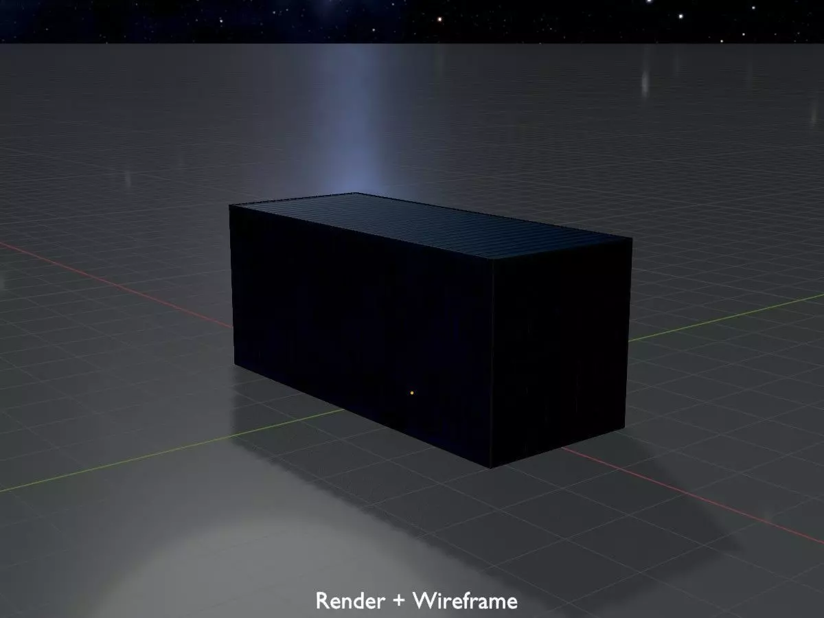 Shipping Container gentian blue 20ft Low-poly 3D model_8