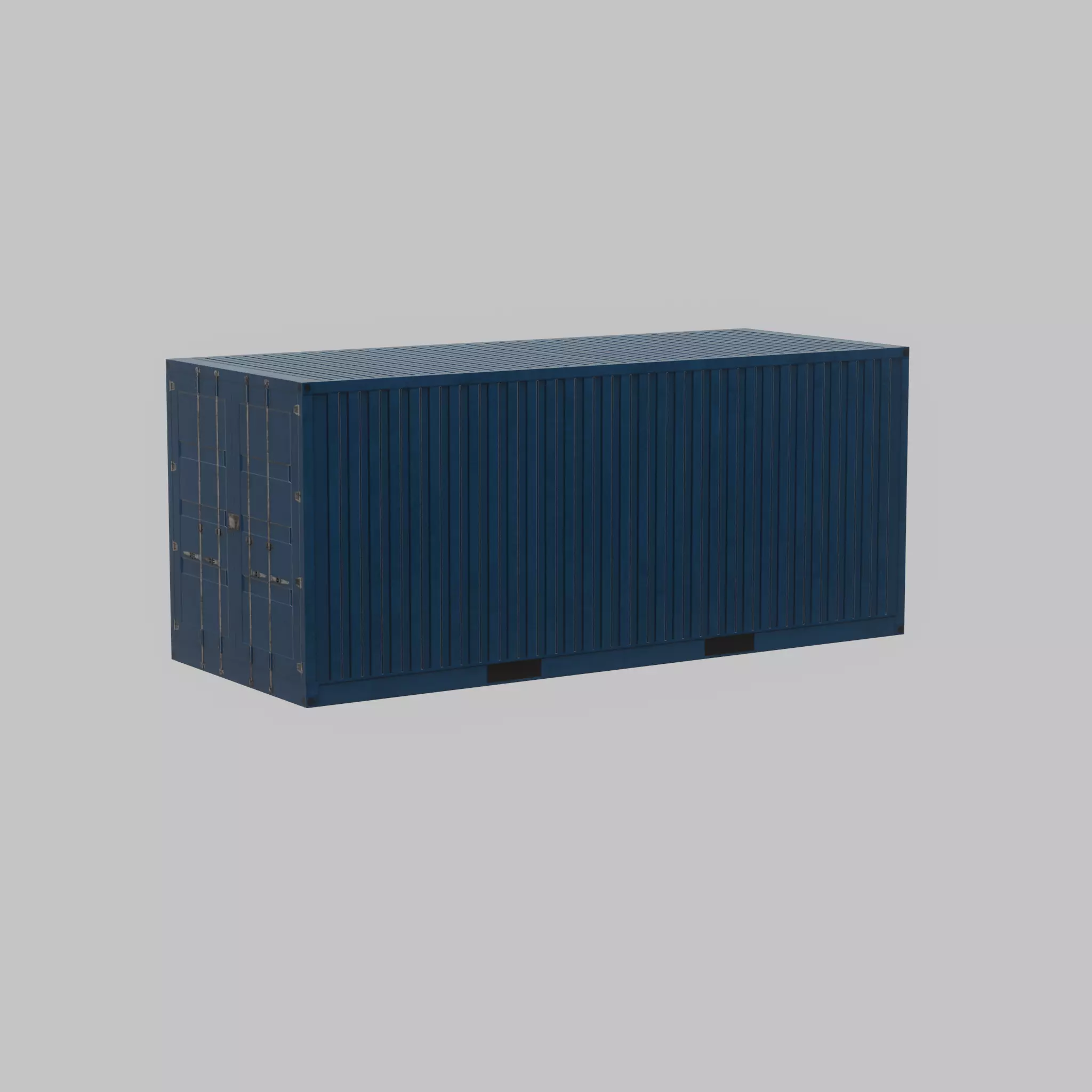 Shipping Container gentian blue 20ft Low-poly 3D model_71