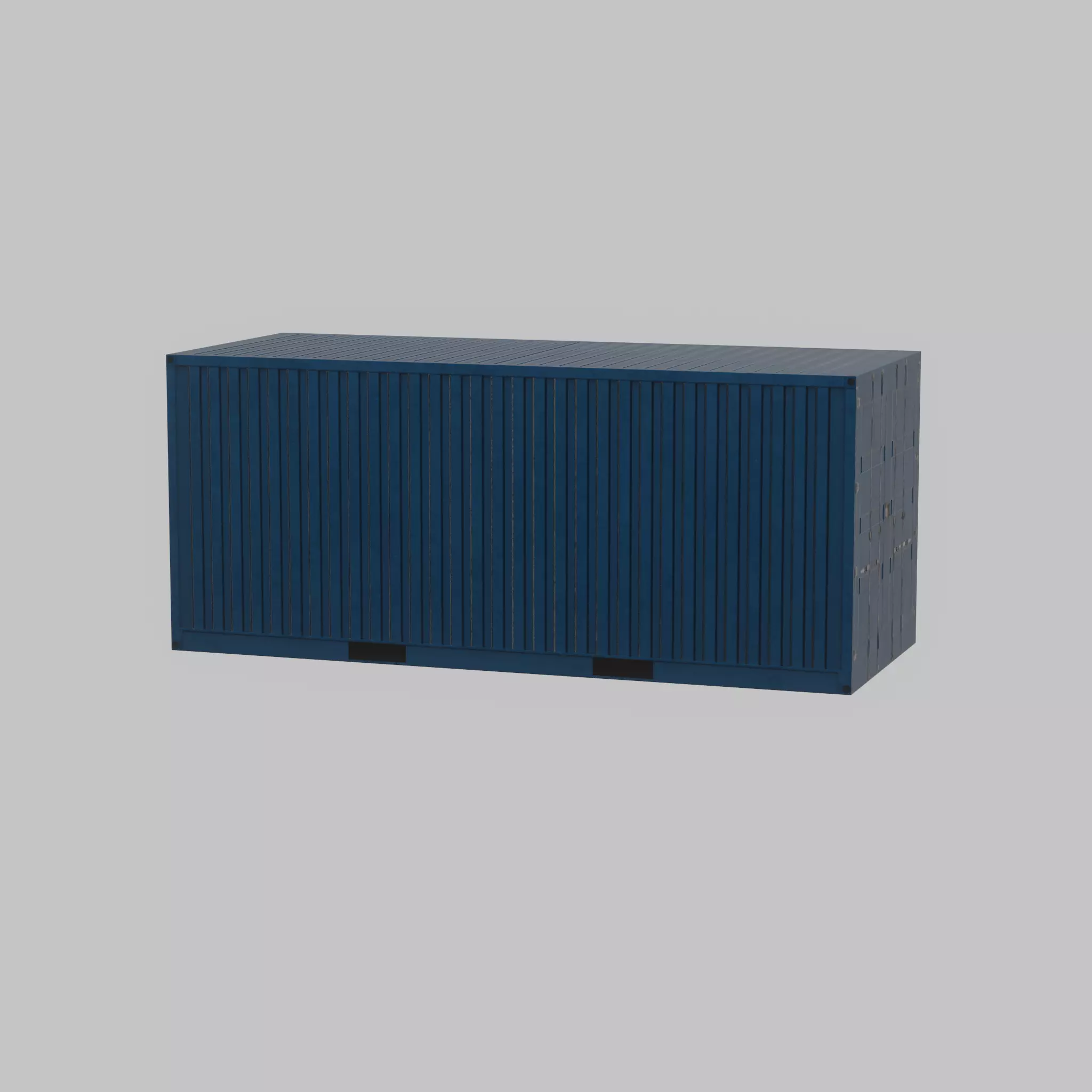 Shipping Container gentian blue 20ft Low-poly 3D model_42