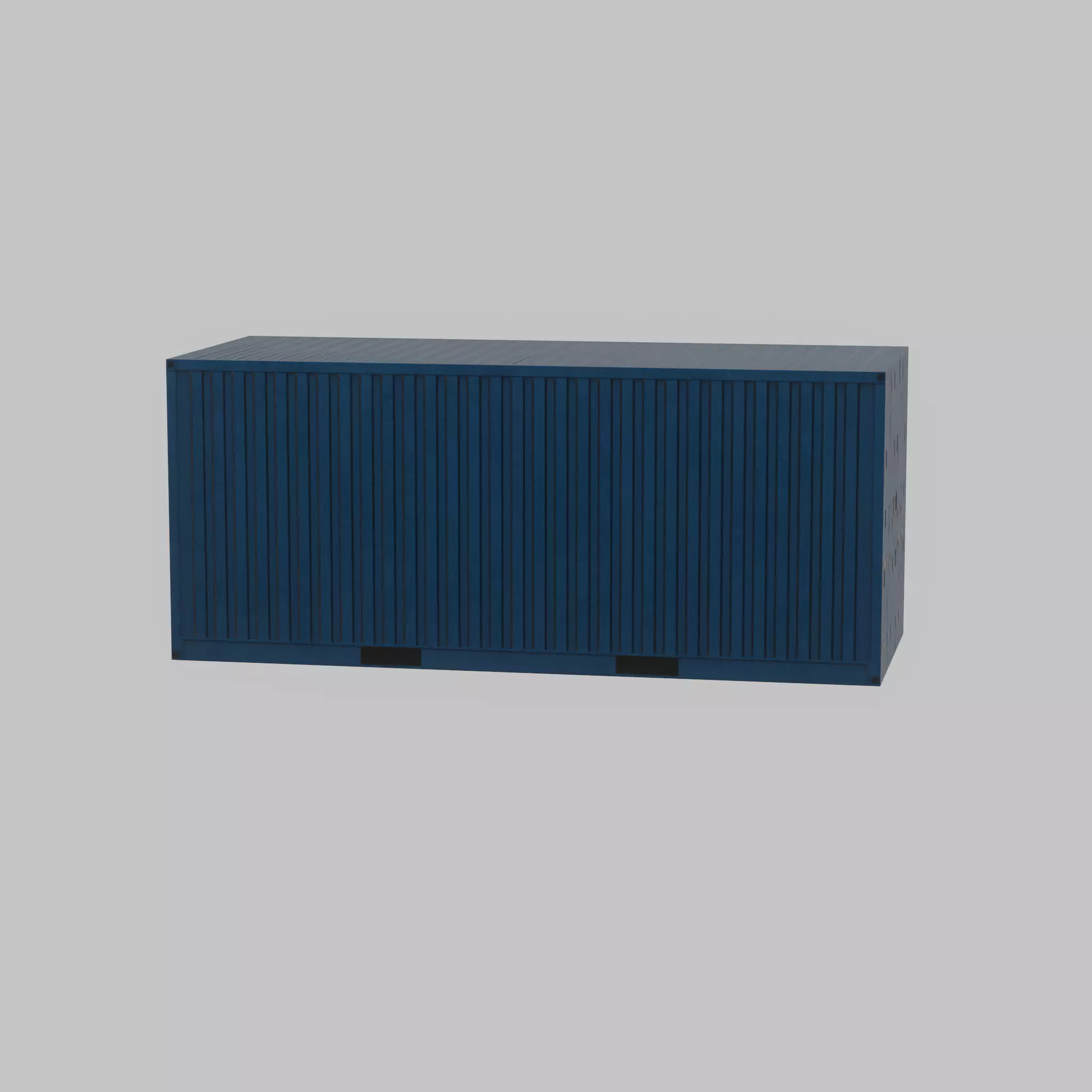 Shipping Container gentian blue 20ft Low-poly 3D model_44