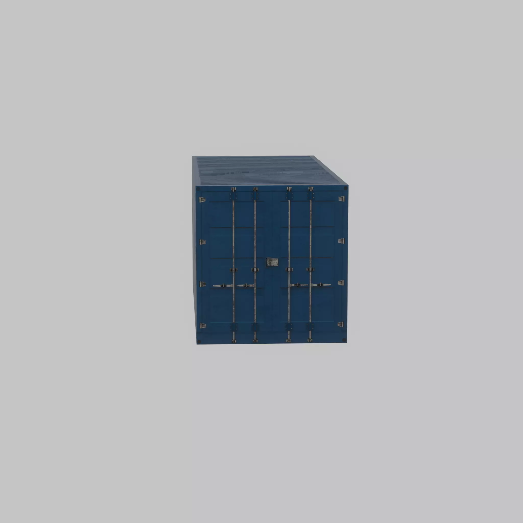 Shipping Container gentian blue 20ft Low-poly 3D model_41