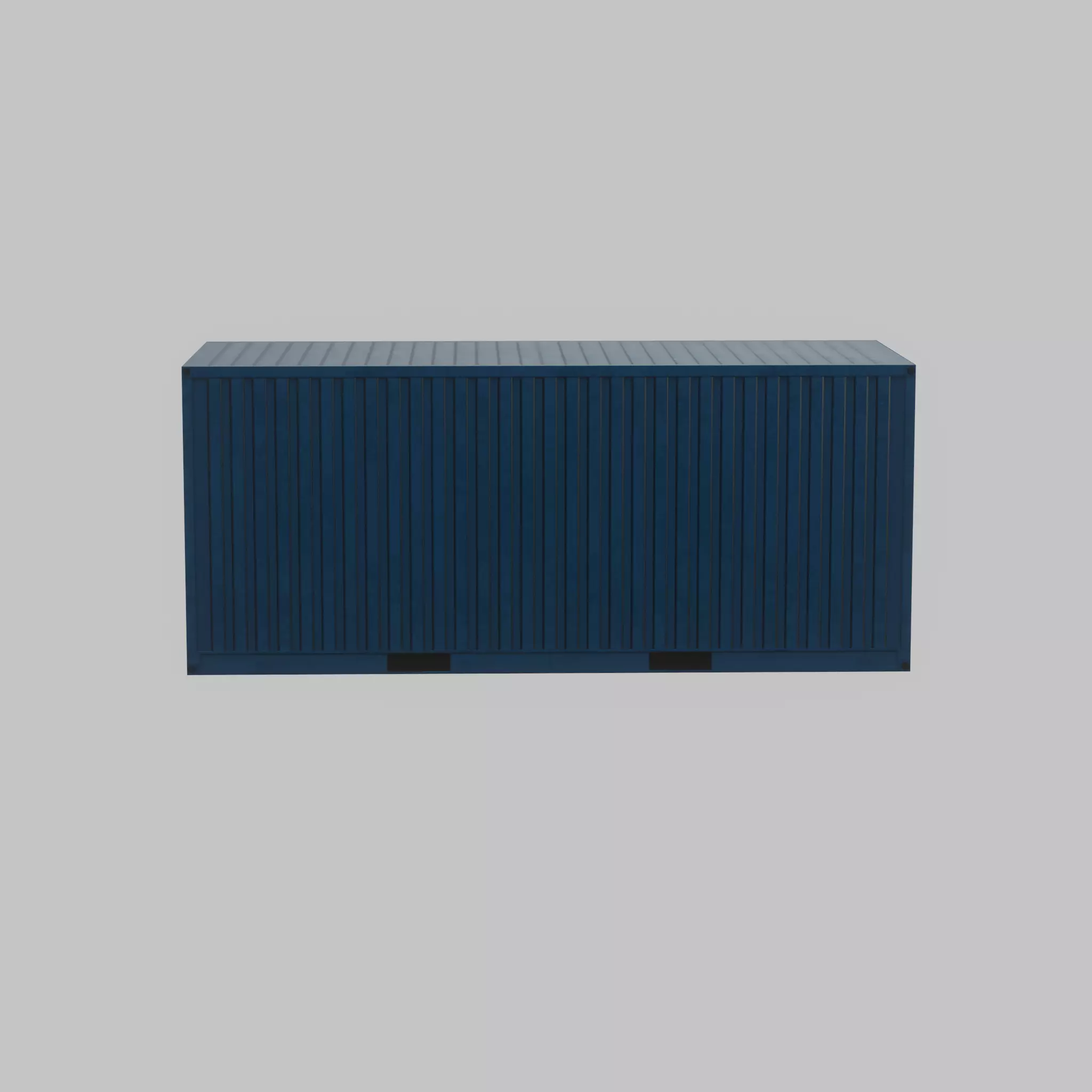 Shipping Container gentian blue 20ft Low-poly 3D model_39