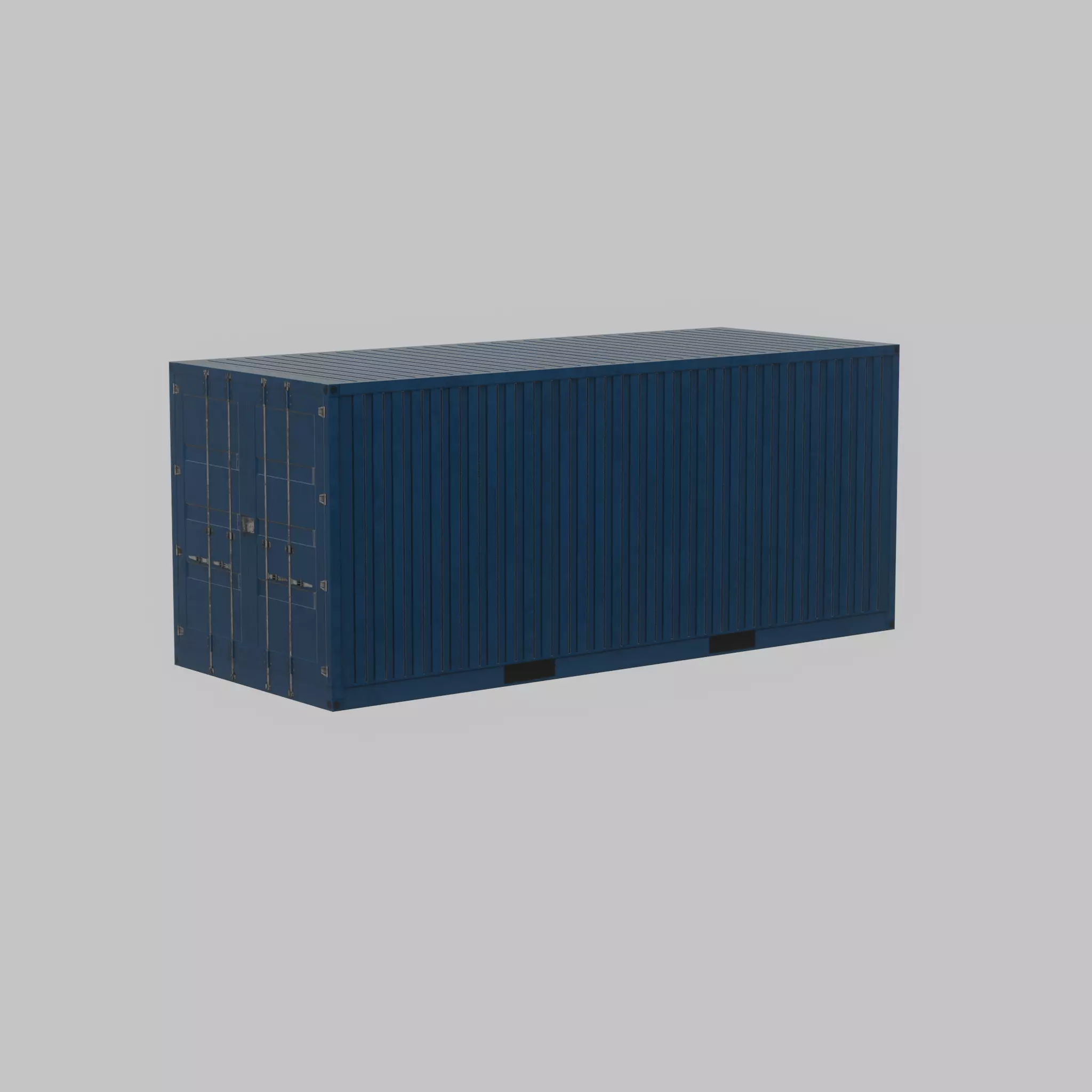Shipping Container gentian blue 20ft Low-poly 3D model_55