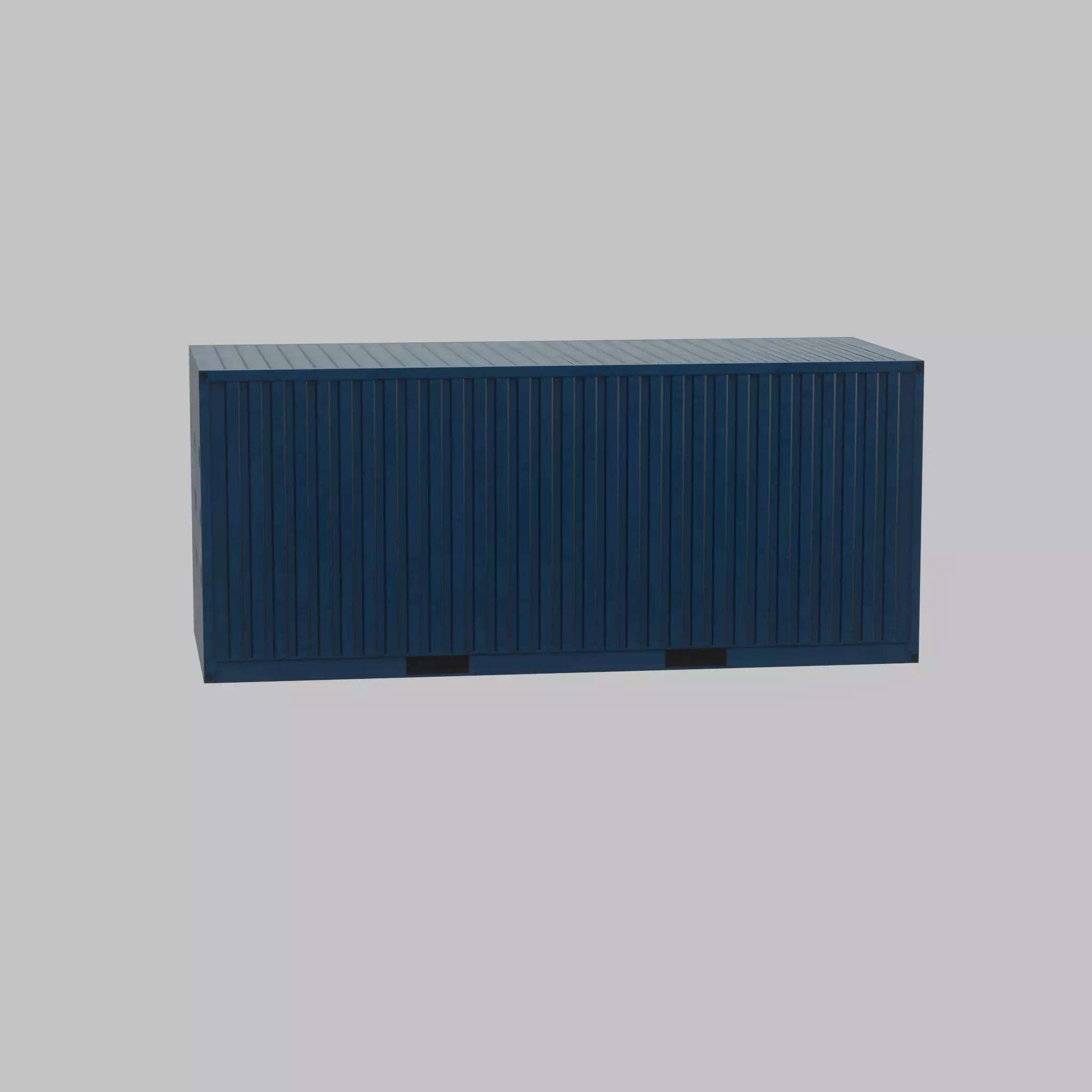 Shipping Container gentian blue 20ft Low-poly 3D model_49