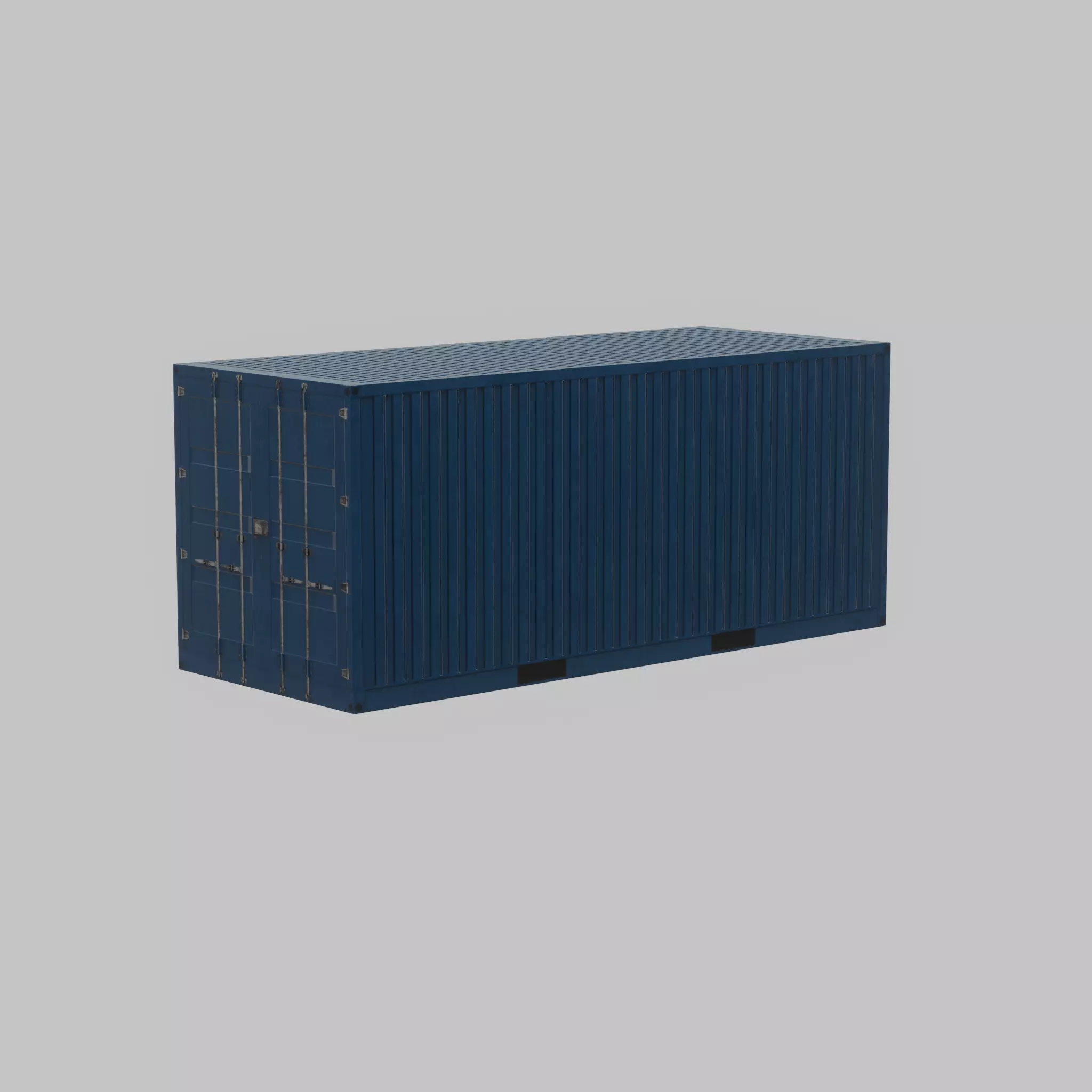 Shipping Container gentian blue 20ft Low-poly 3D model_69