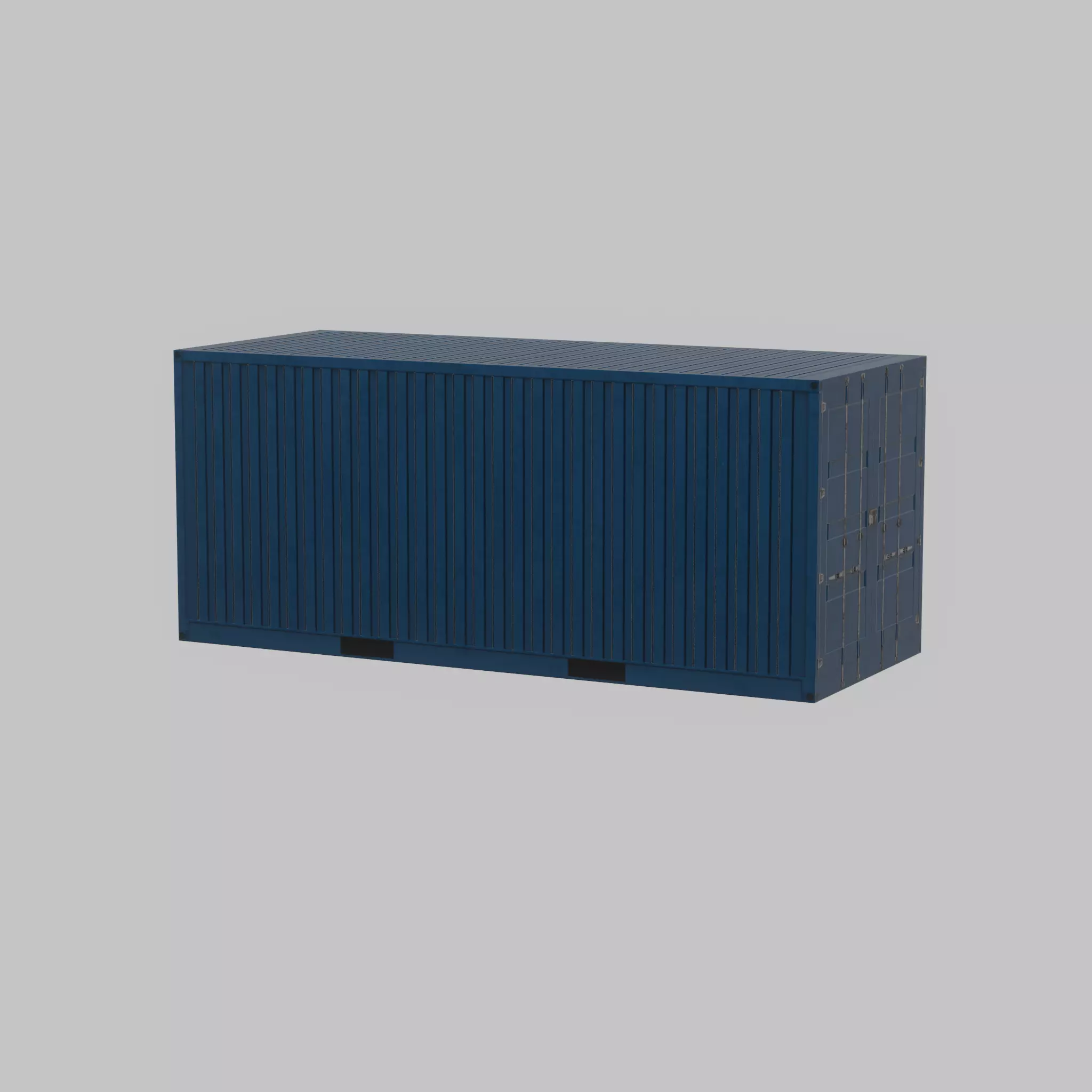 Shipping Container gentian blue 20ft Low-poly 3D model_56