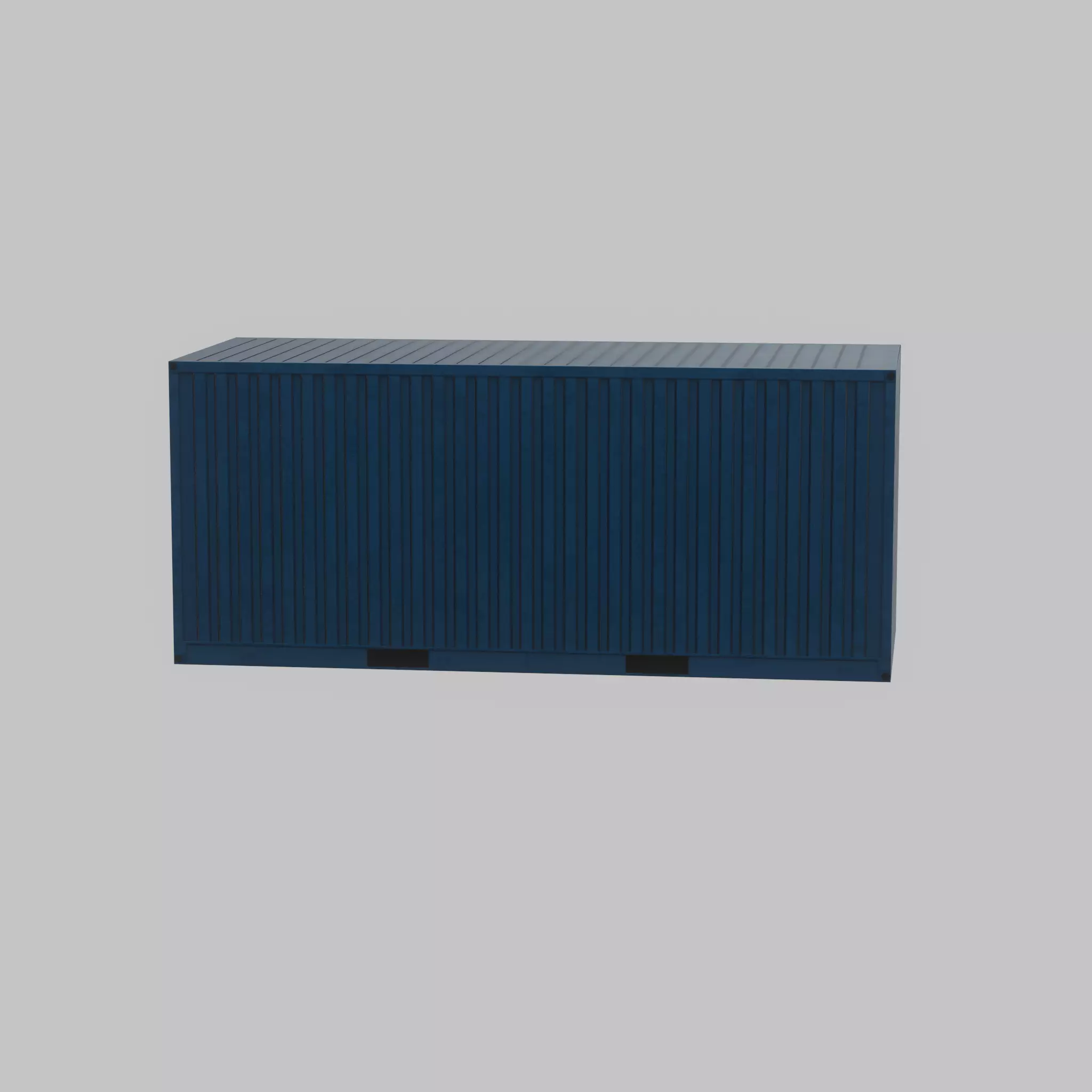 Shipping Container gentian blue 20ft Low-poly 3D model_53