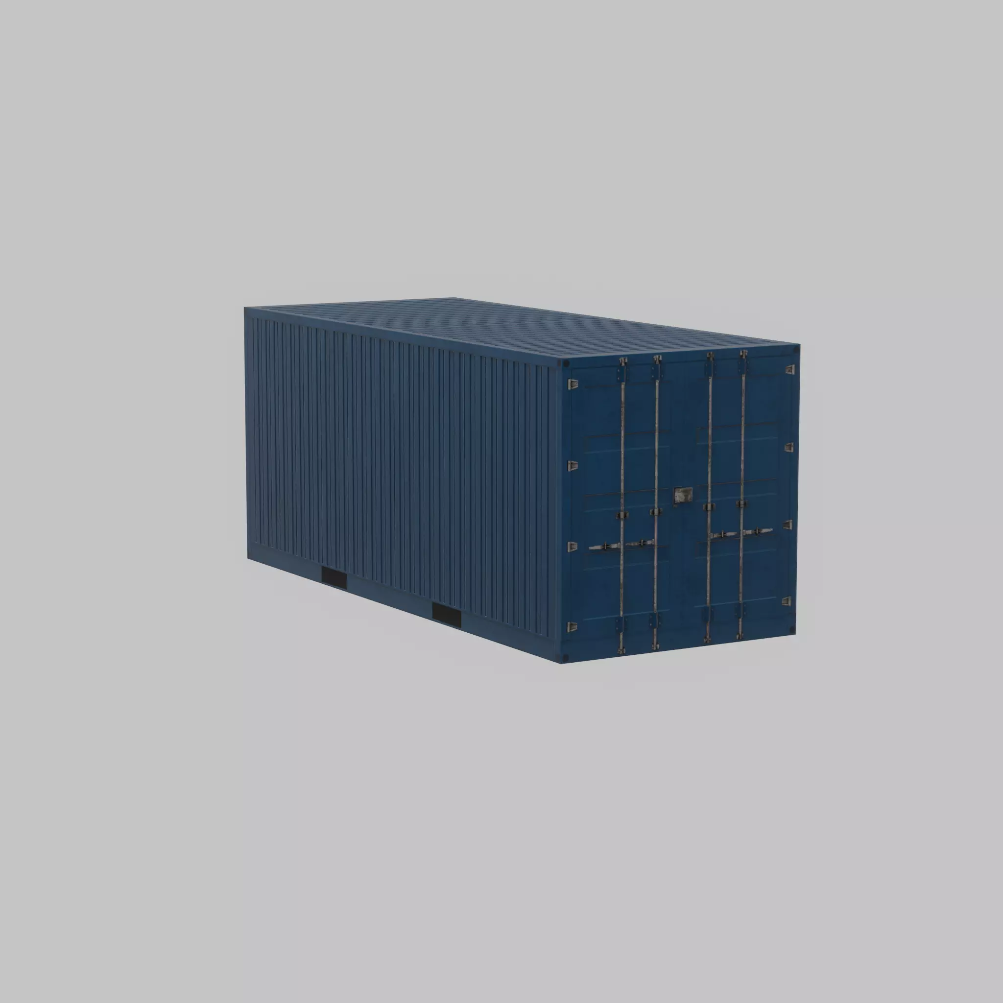 Shipping Container gentian blue 20ft Low-poly 3D model_57