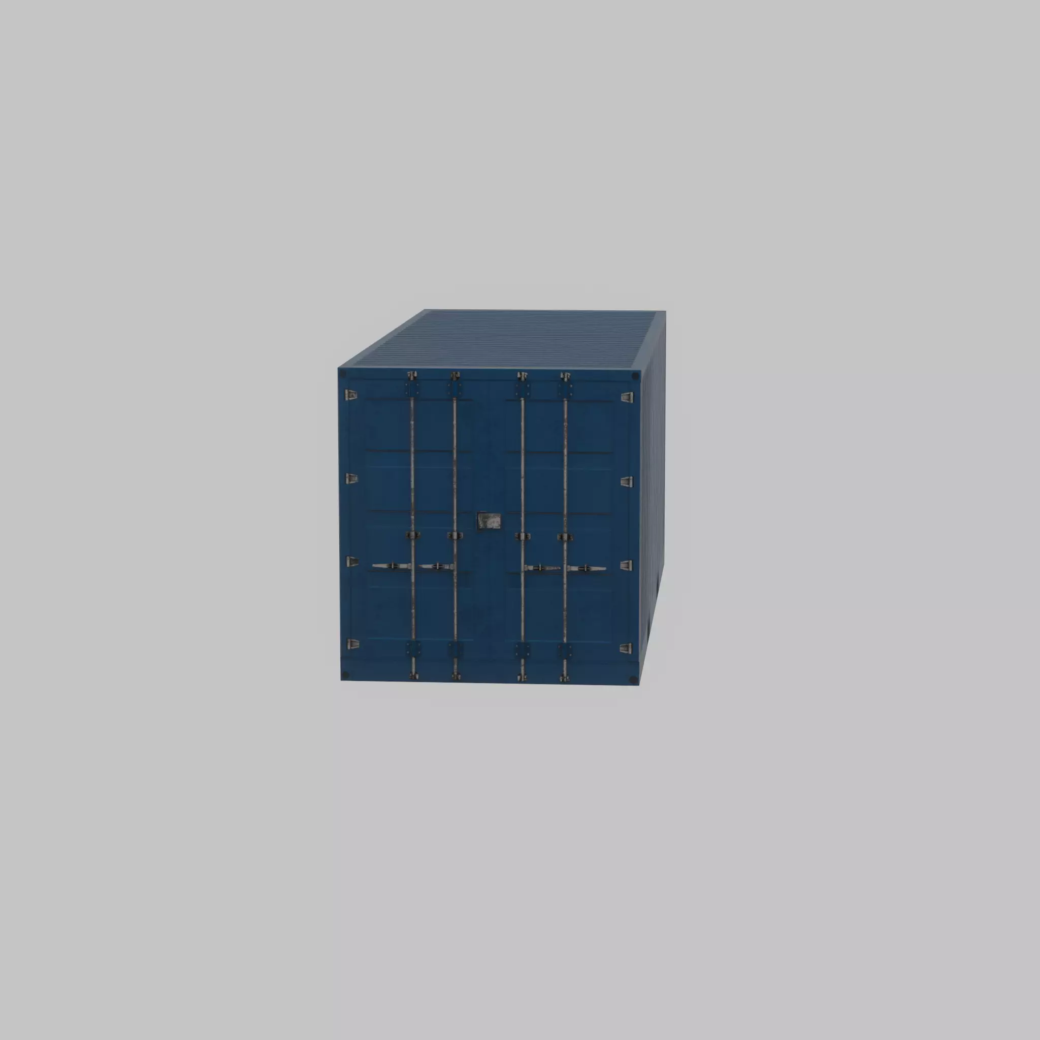 Shipping Container gentian blue 20ft Low-poly 3D model_22