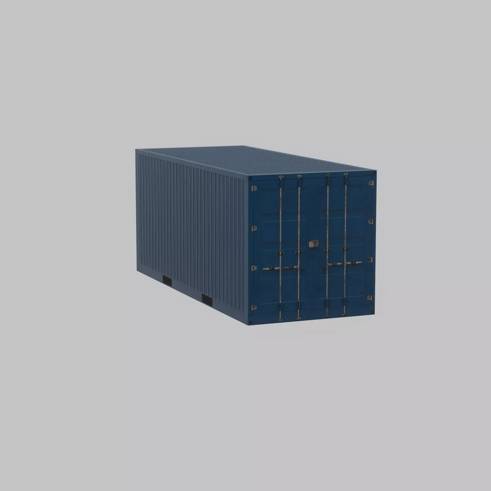 Shipping Container gentian blue 20ft Low-poly 3D model_35