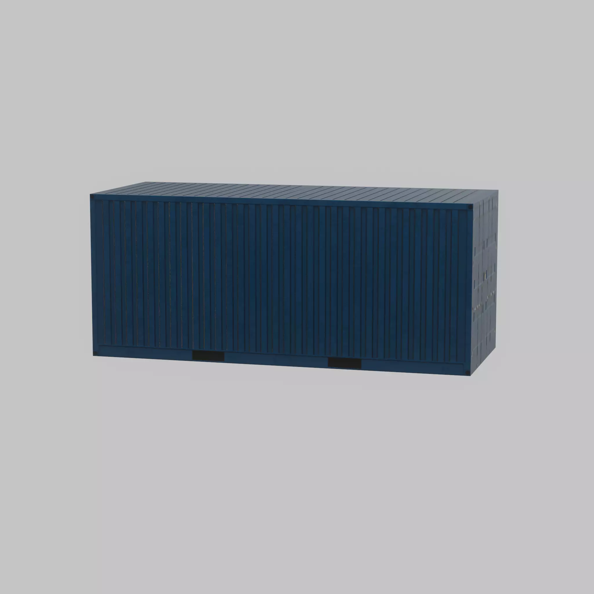 Shipping Container gentian blue 20ft Low-poly 3D model_67