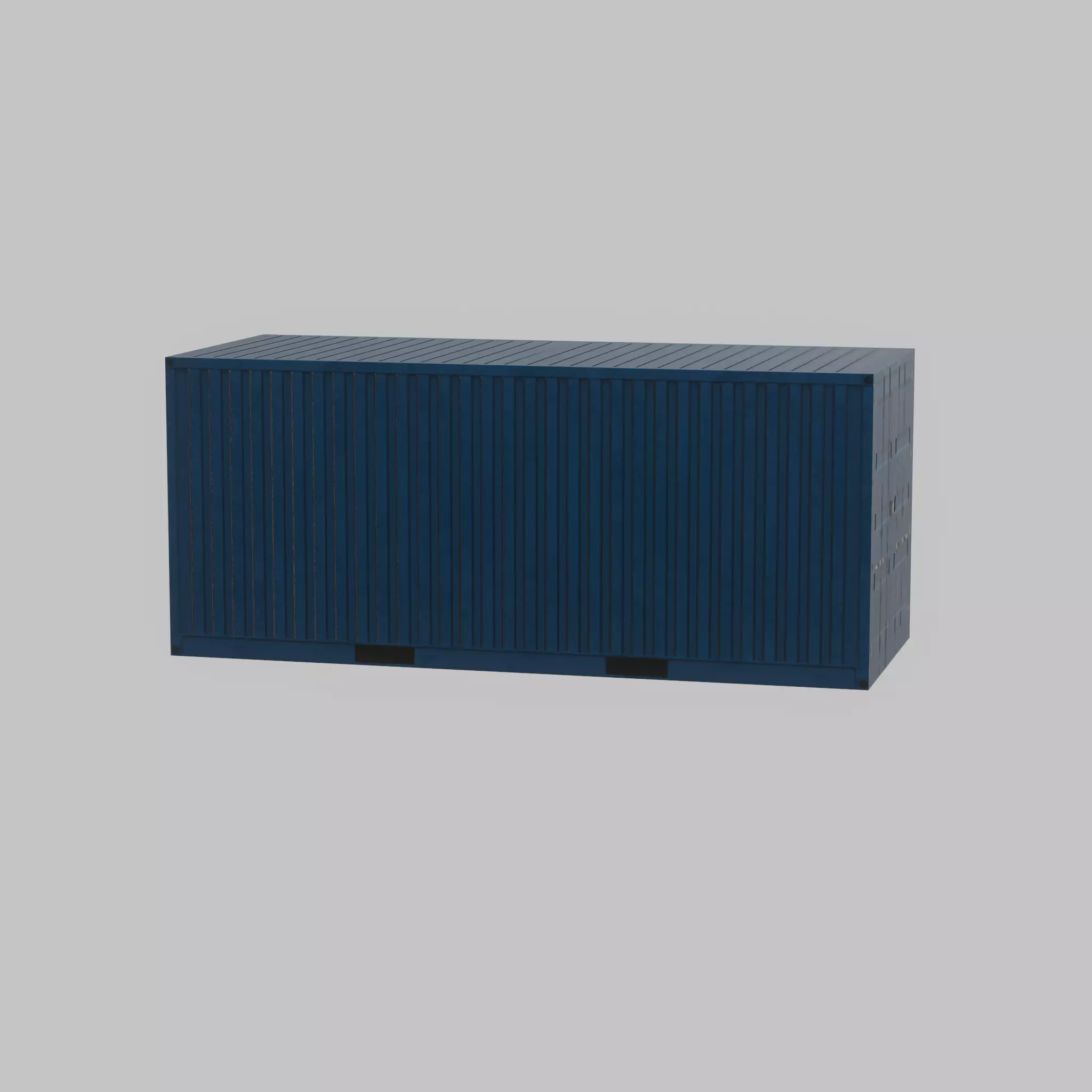 Shipping Container gentian blue 20ft Low-poly 3D model_36
