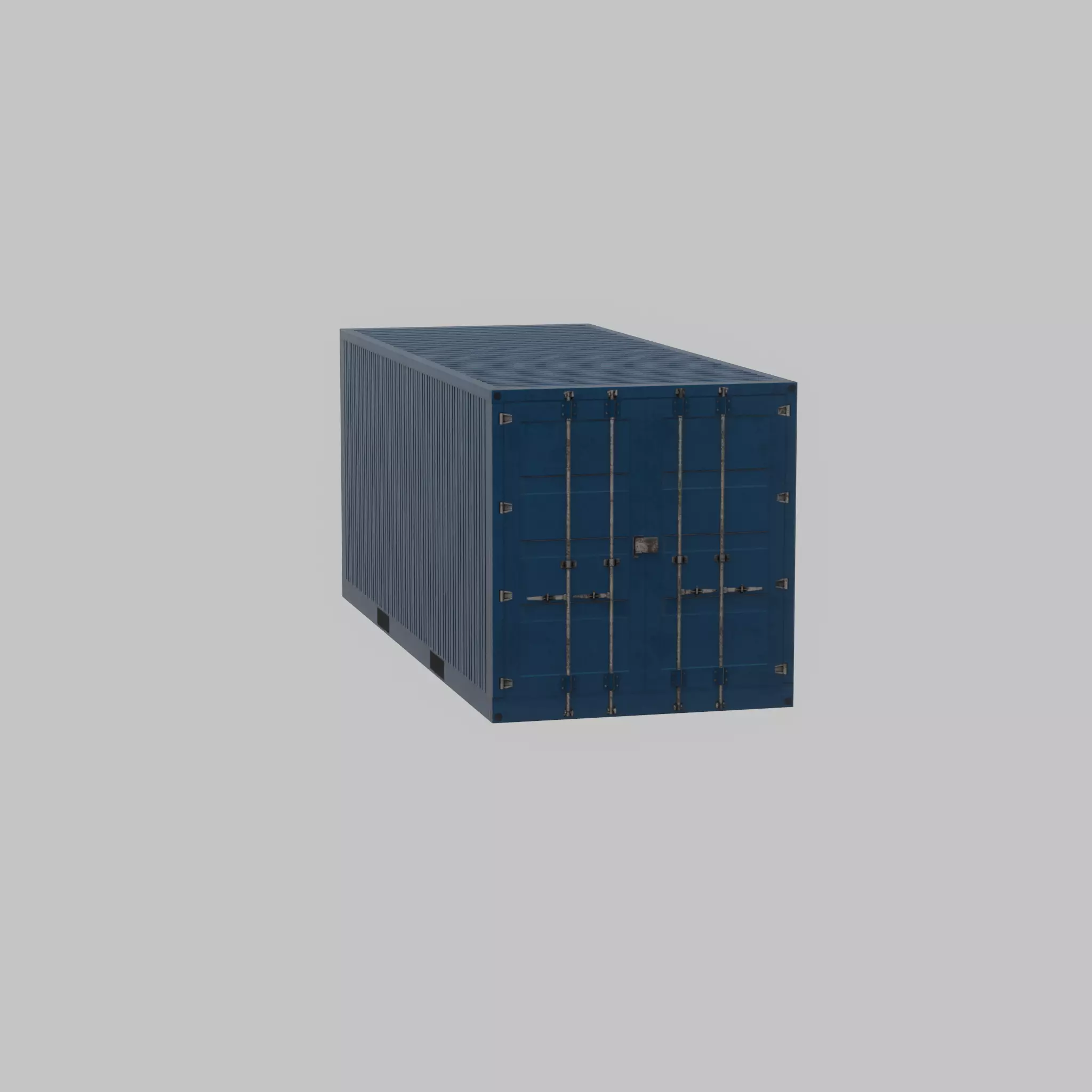 Shipping Container gentian blue 20ft Low-poly 3D model_63