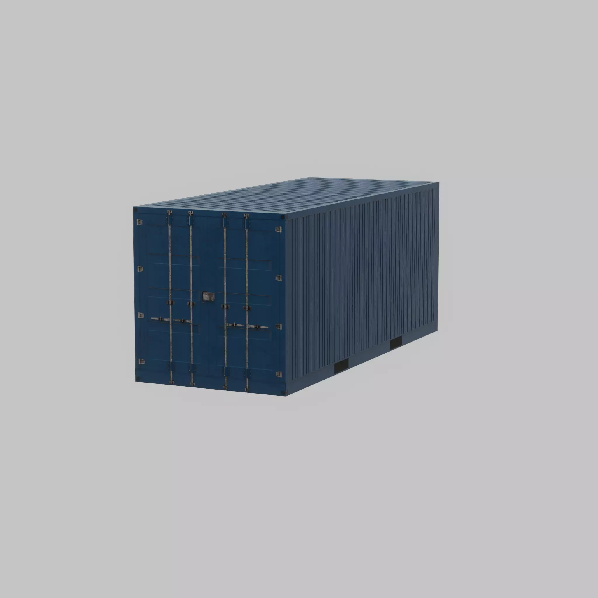 Shipping Container gentian blue 20ft Low-poly 3D model_66