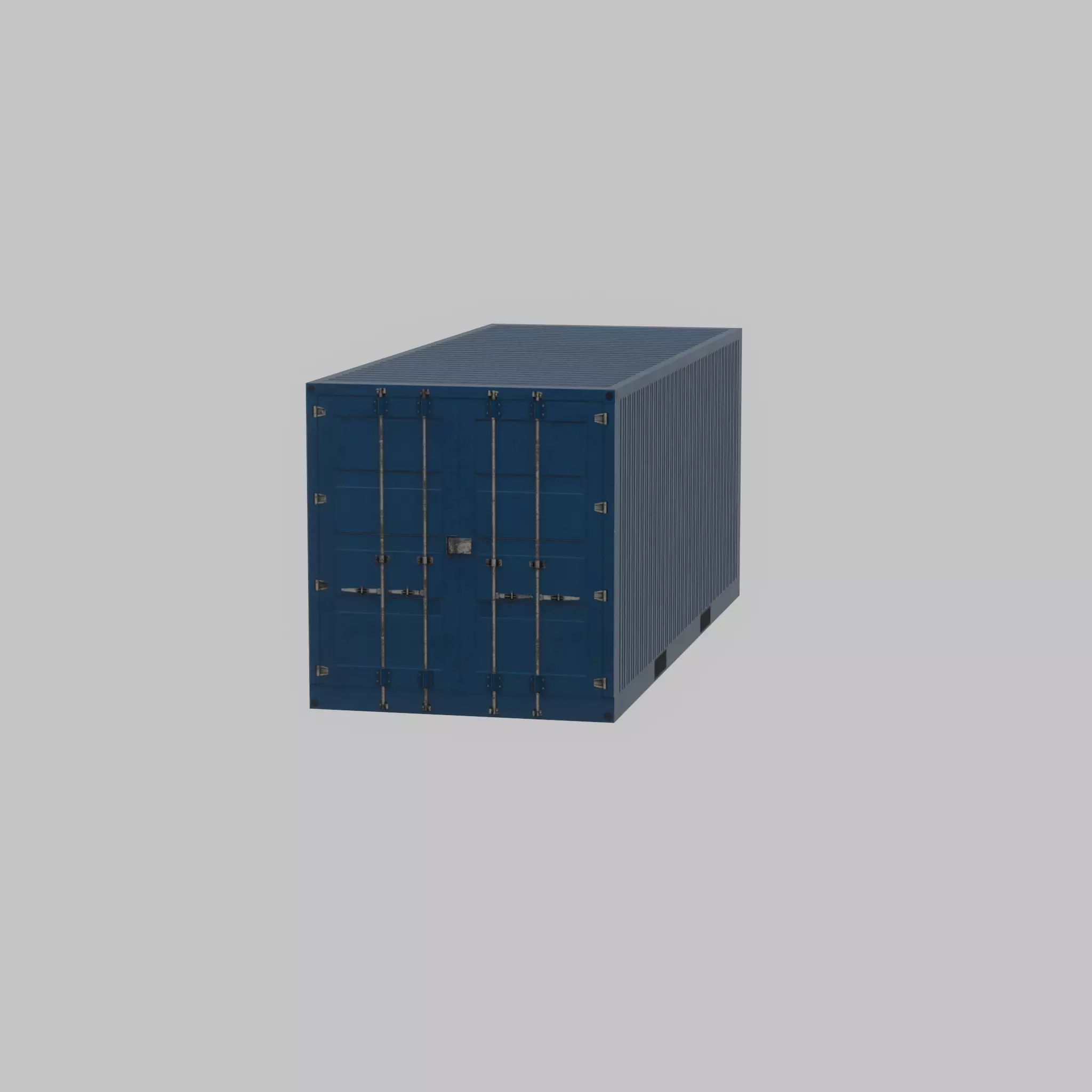 Shipping Container gentian blue 20ft Low-poly 3D model_58