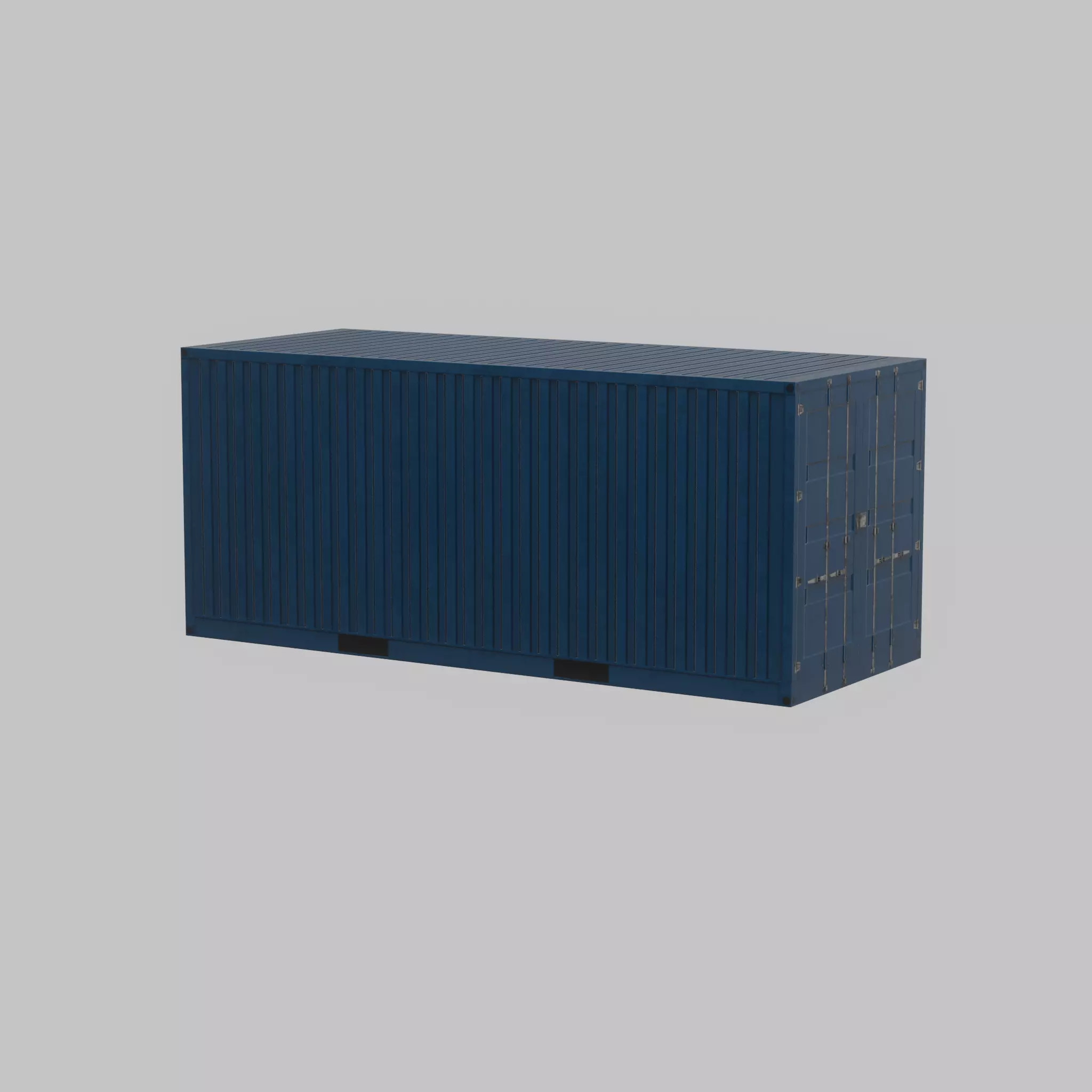 Shipping Container gentian blue 20ft Low-poly 3D model_62