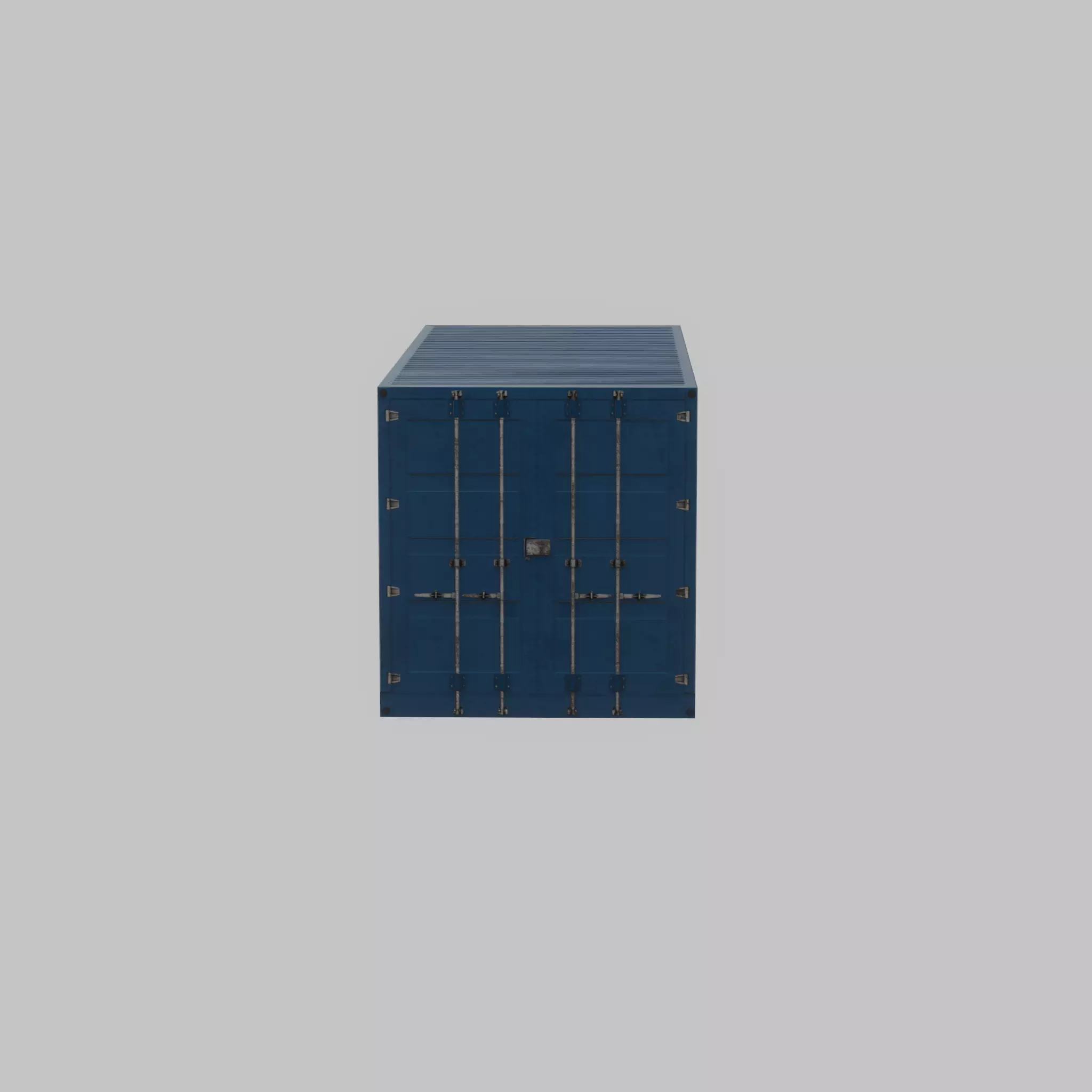 Shipping Container gentian blue 20ft Low-poly 3D model_32