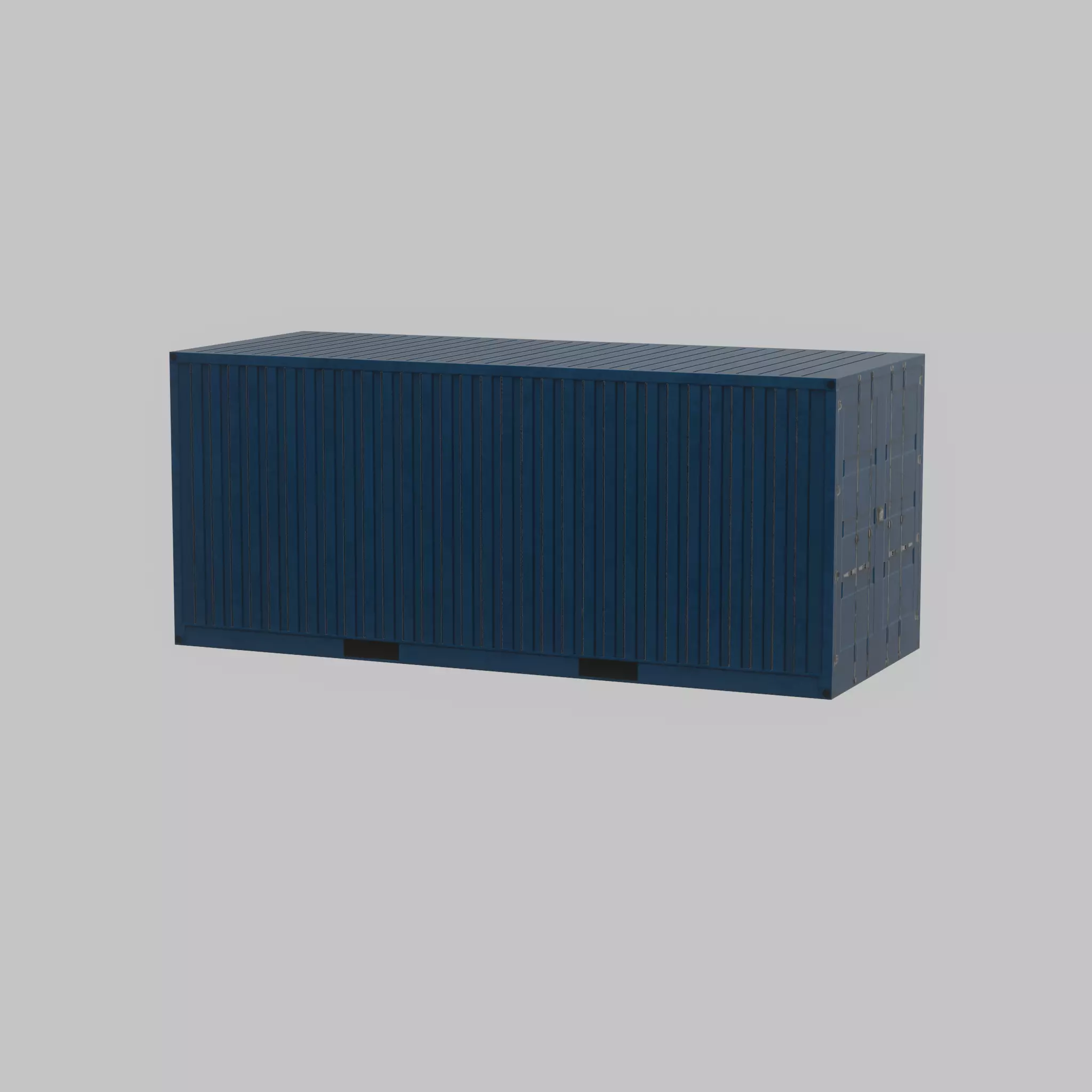 Shipping Container gentian blue 20ft Low-poly 3D model_48