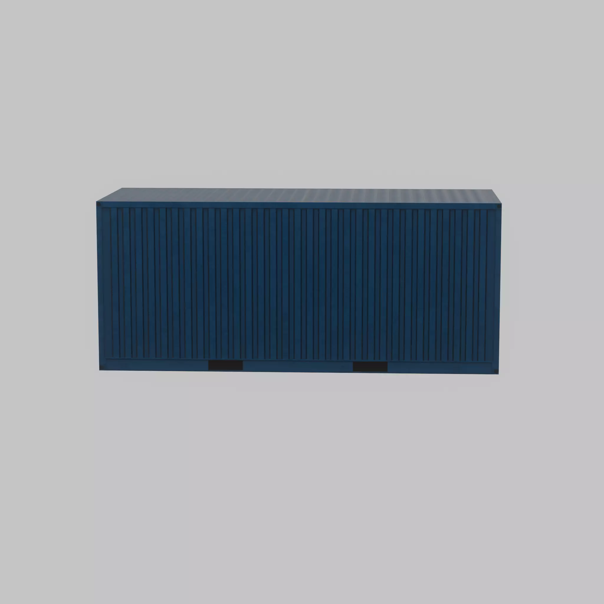 Shipping Container gentian blue 20ft Low-poly 3D model_54