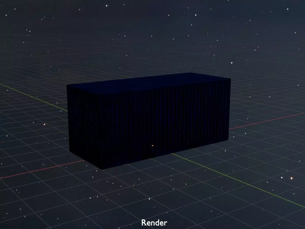 Shipping Container gentian blue 20ft Low-poly 3D model_21