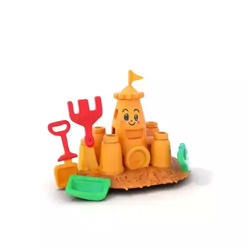 Cheerful Sandcastle model pack Low-poly 3D model