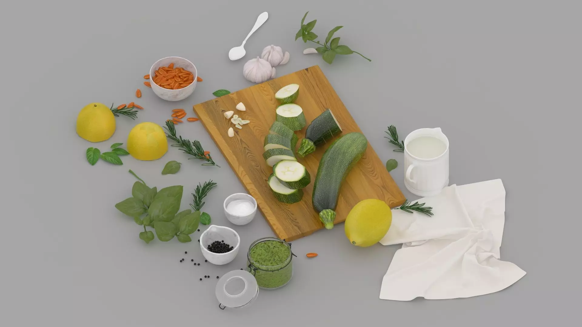 Vegetables and Cumber Combs 3D model_2