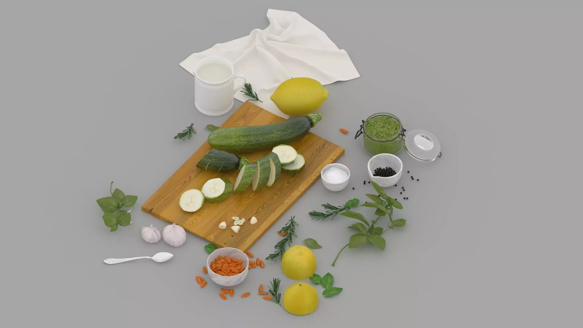 Vegetables and Cumber Combs 3D model_8