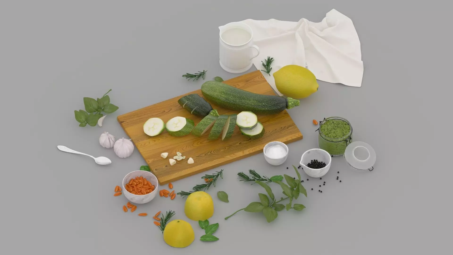 Vegetables and Cumber Combs 3D model_6