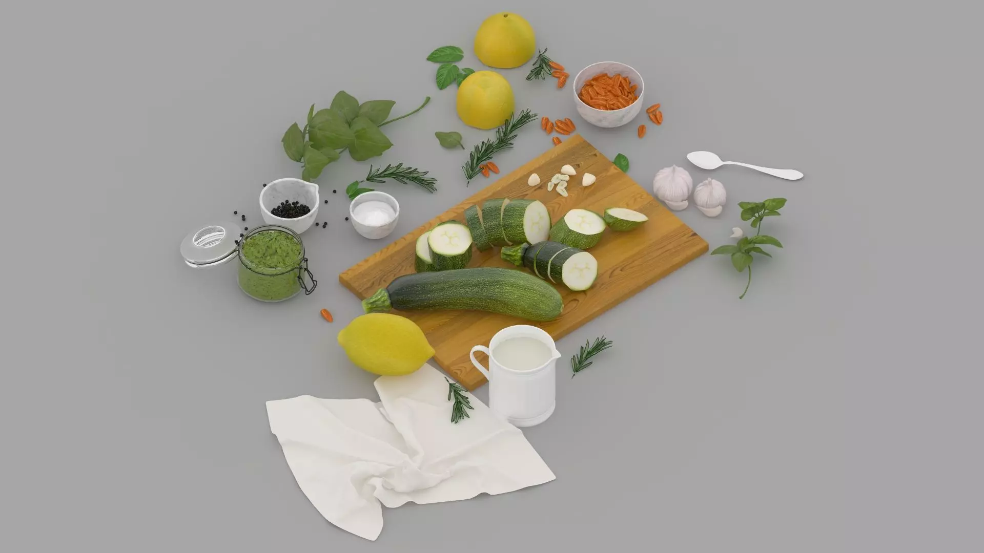 Vegetables and Cumber Combs 3D model_15