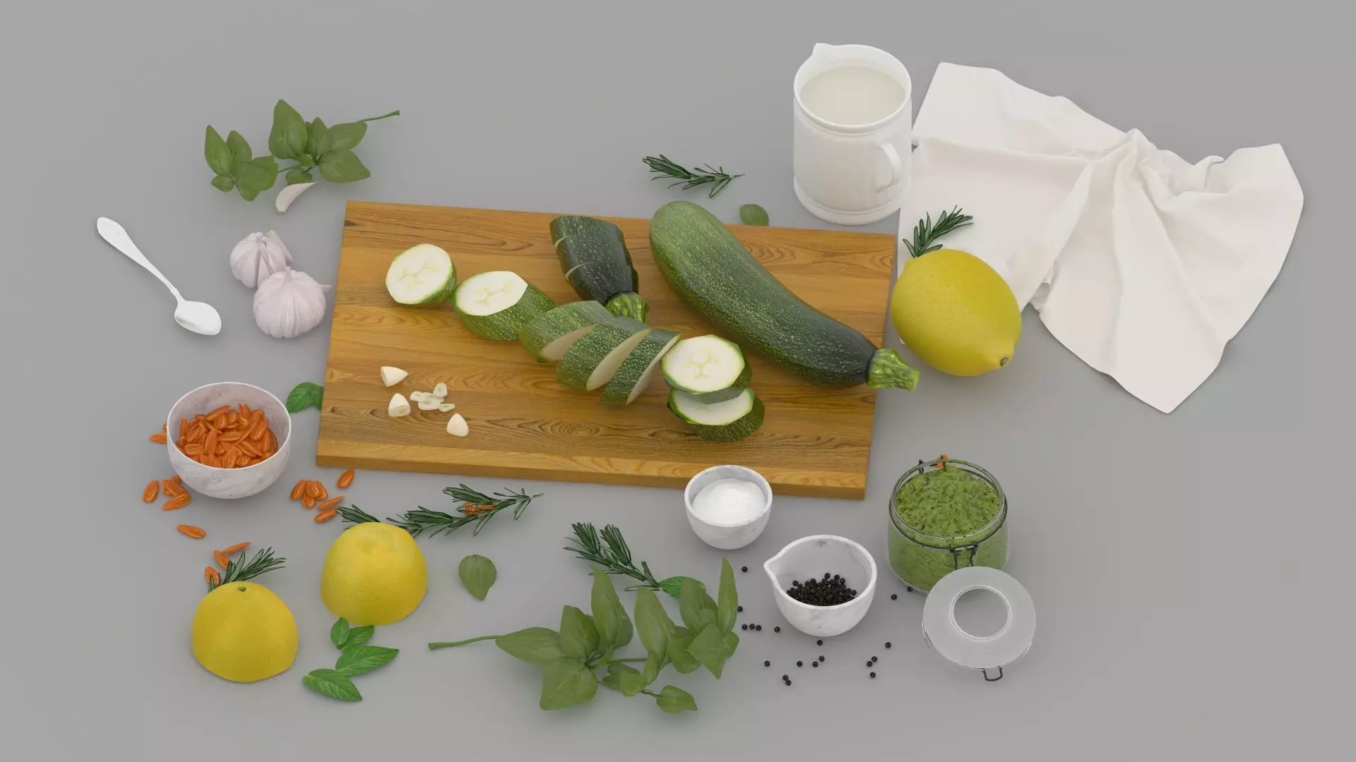 Vegetables and Cumber Combs 3D model_5