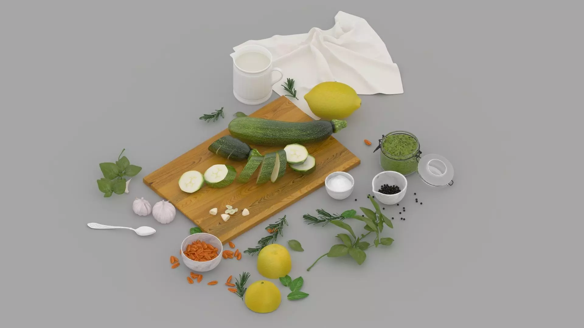 Vegetables and Cumber Combs 3D model_7
