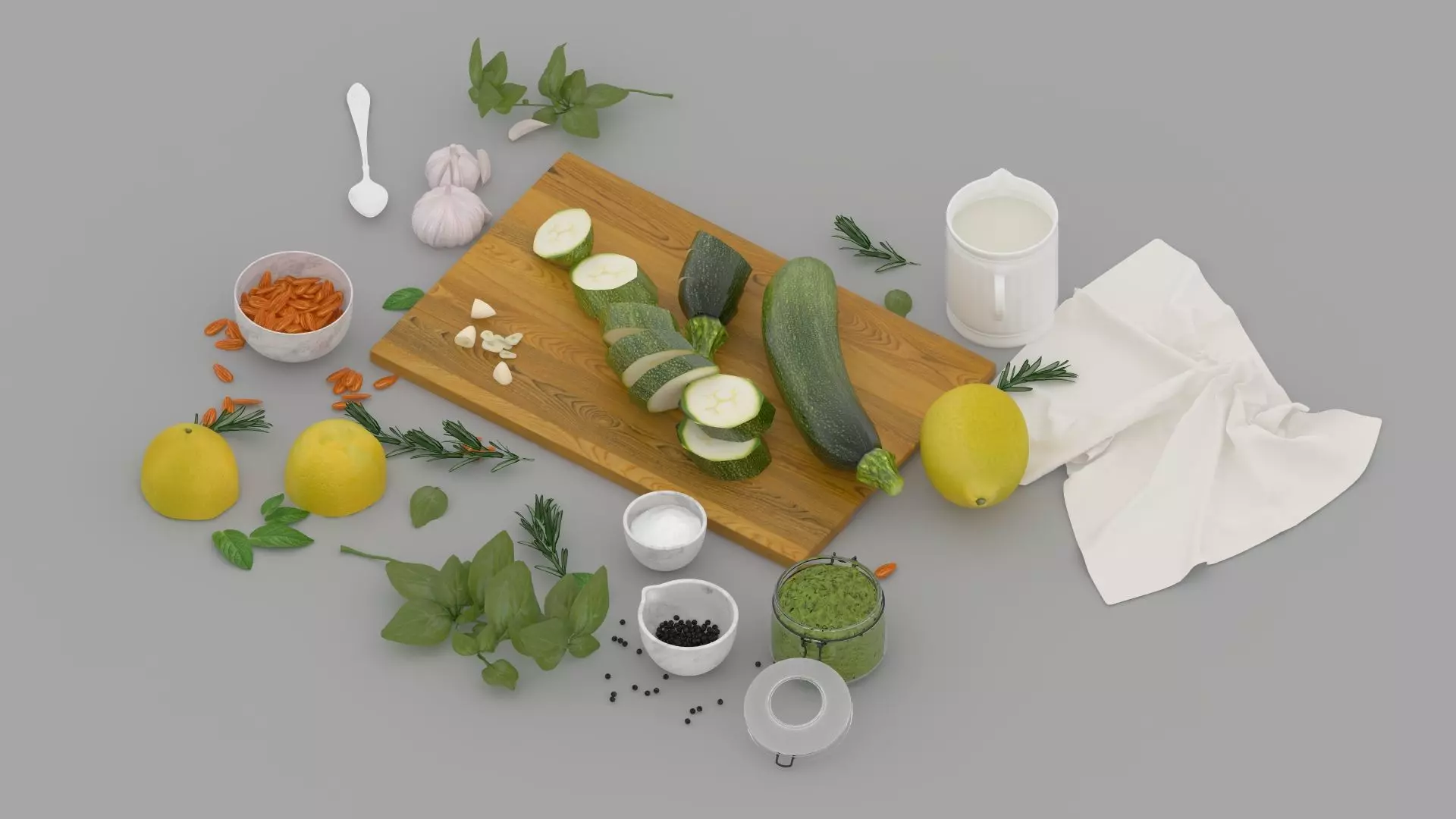 Vegetables and Cumber Combs 3D model_4