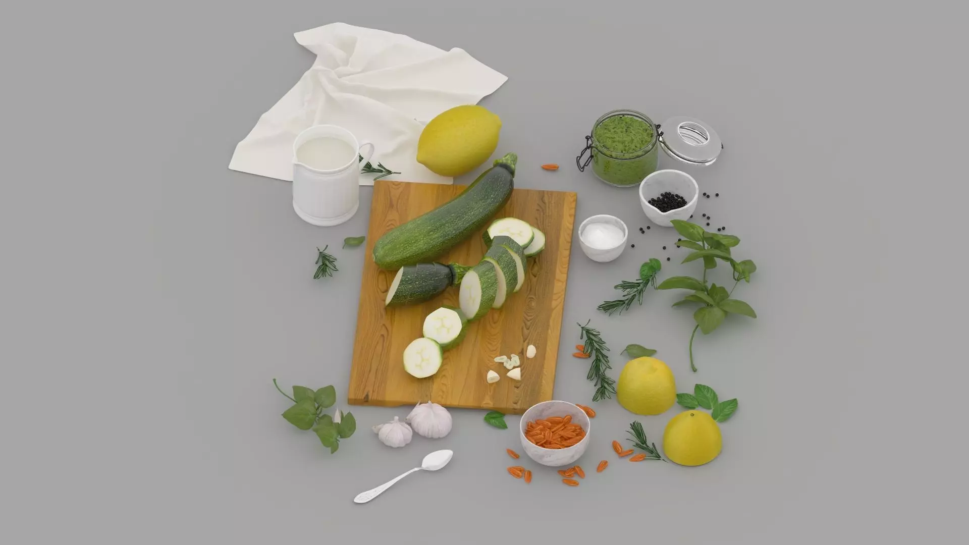 Vegetables and Cumber Combs 3D model_9