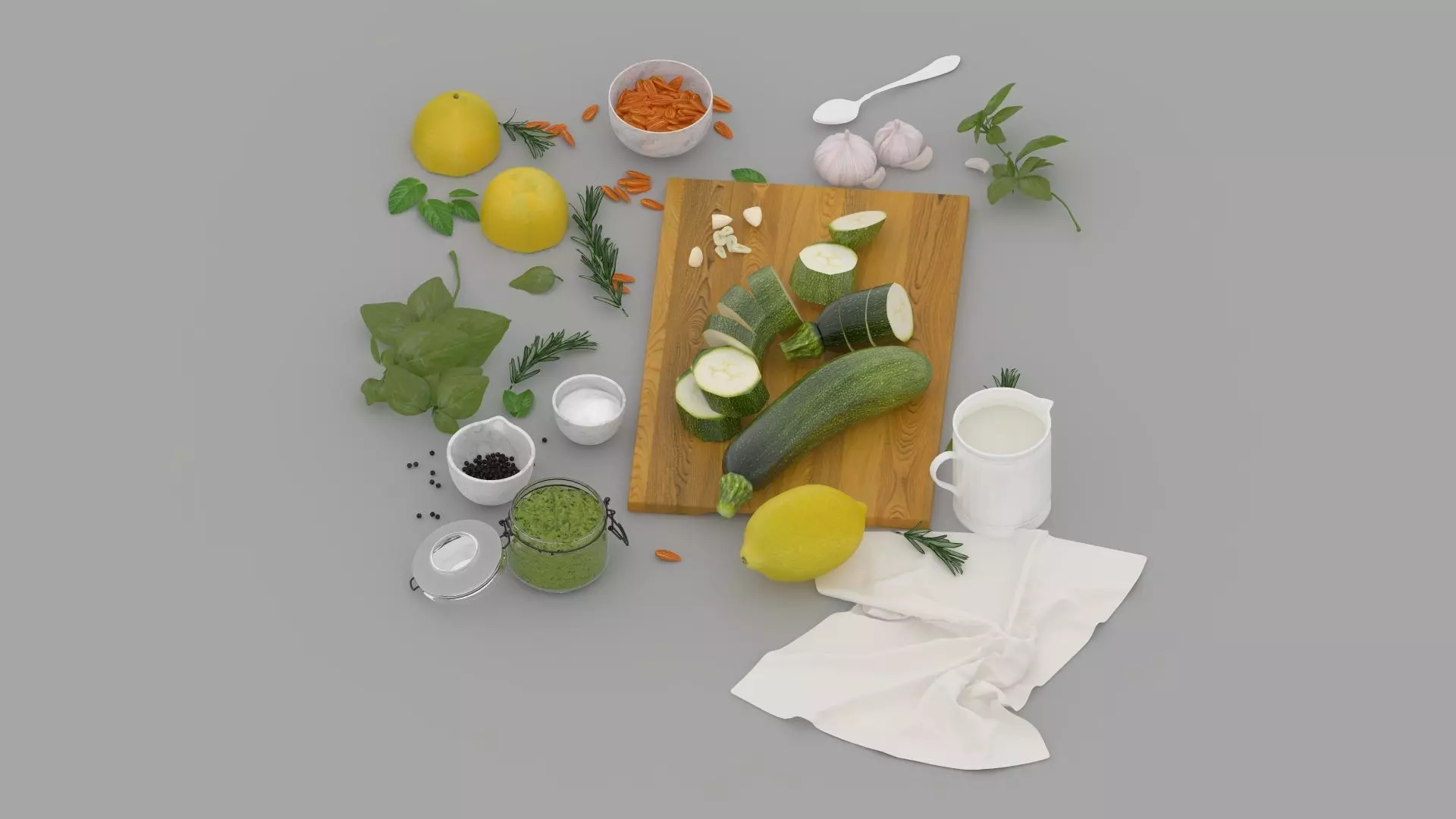 Vegetables and Cumber Combs 3D model_1