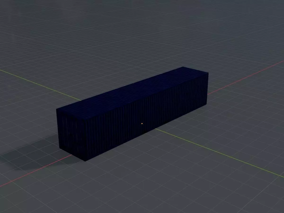 Shipping Container gentian blue 40ft Low-poly 3D model_5