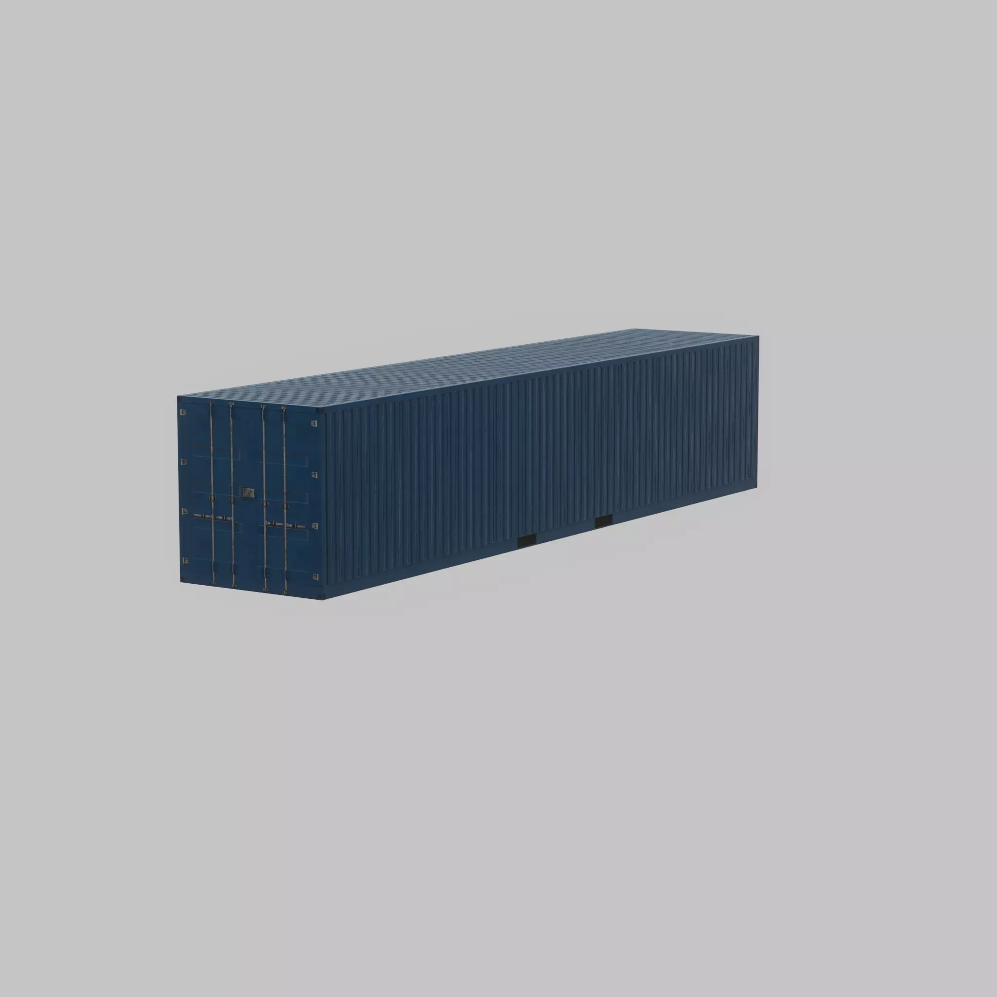 Shipping Container gentian blue 40ft Low-poly 3D model_69