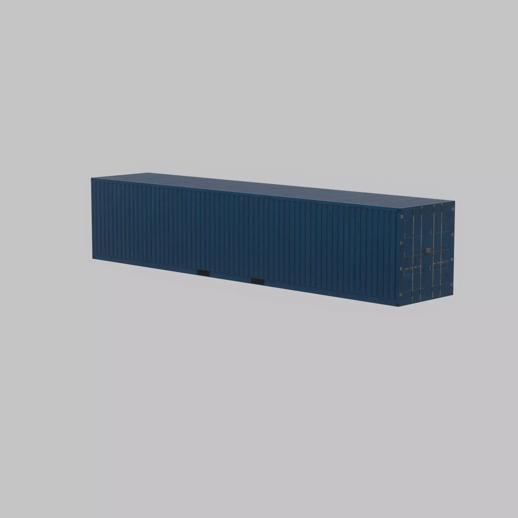 Shipping Container gentian blue 40ft Low-poly 3D model_70