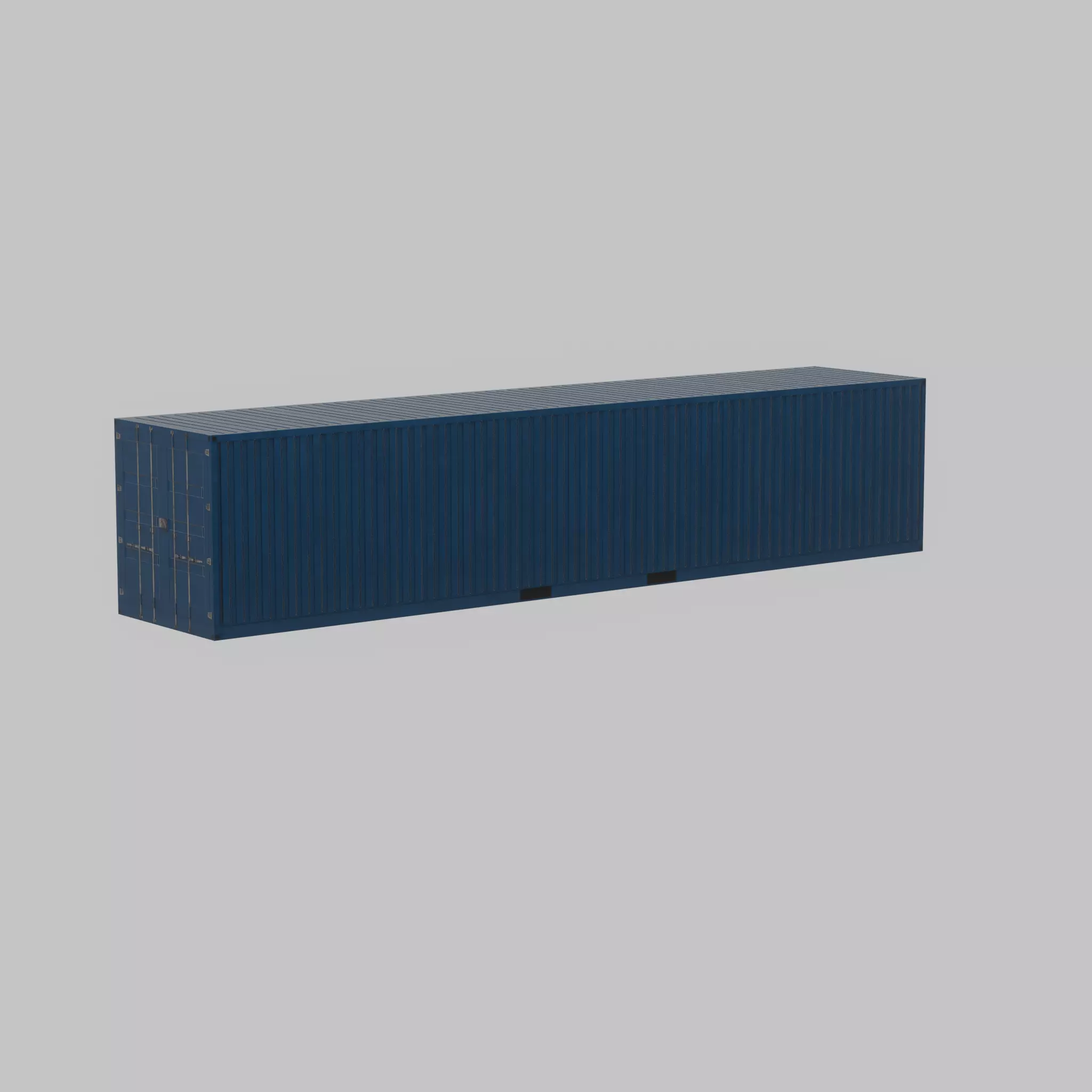 Shipping Container gentian blue 40ft Low-poly 3D model_67