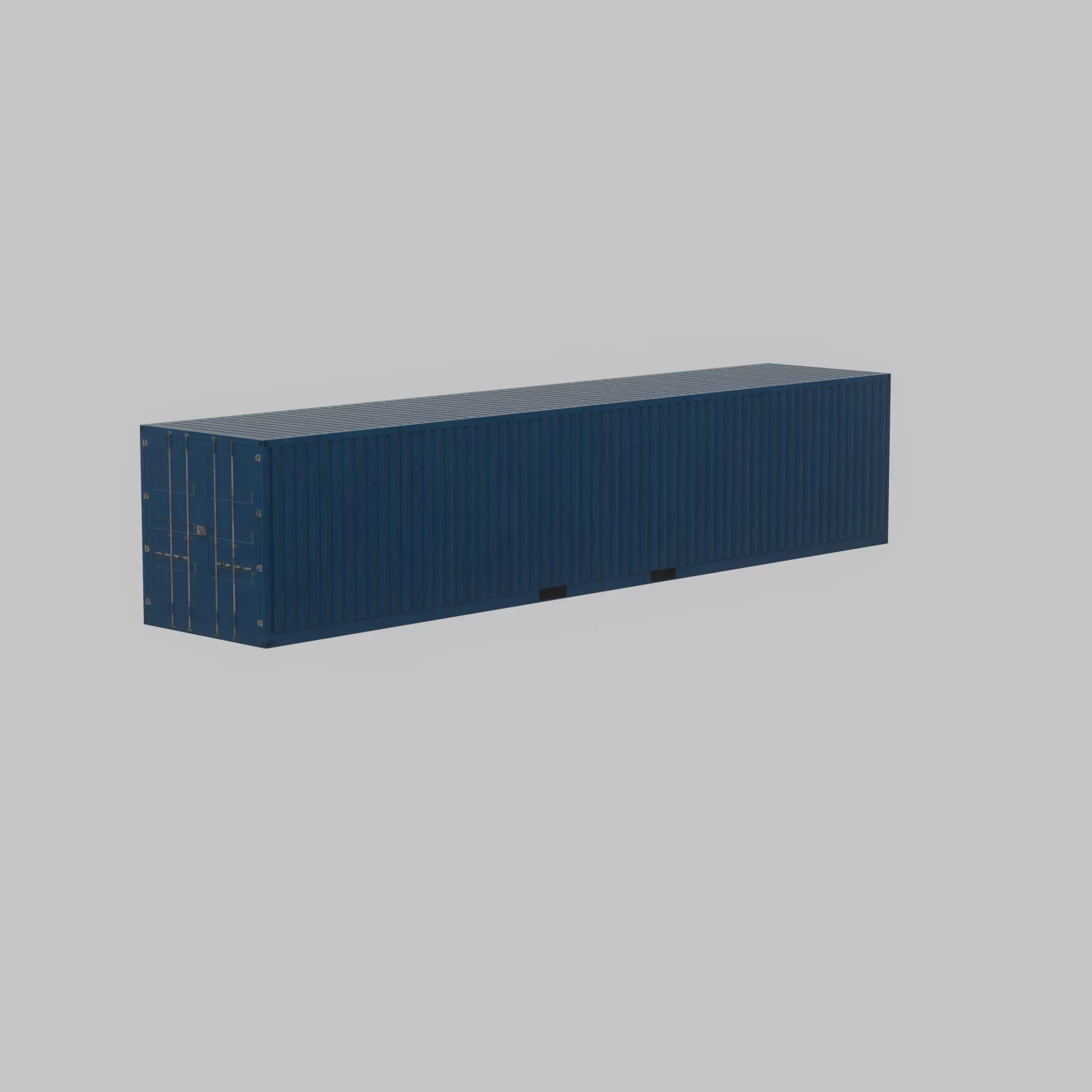 Shipping Container gentian blue 40ft Low-poly 3D model_62