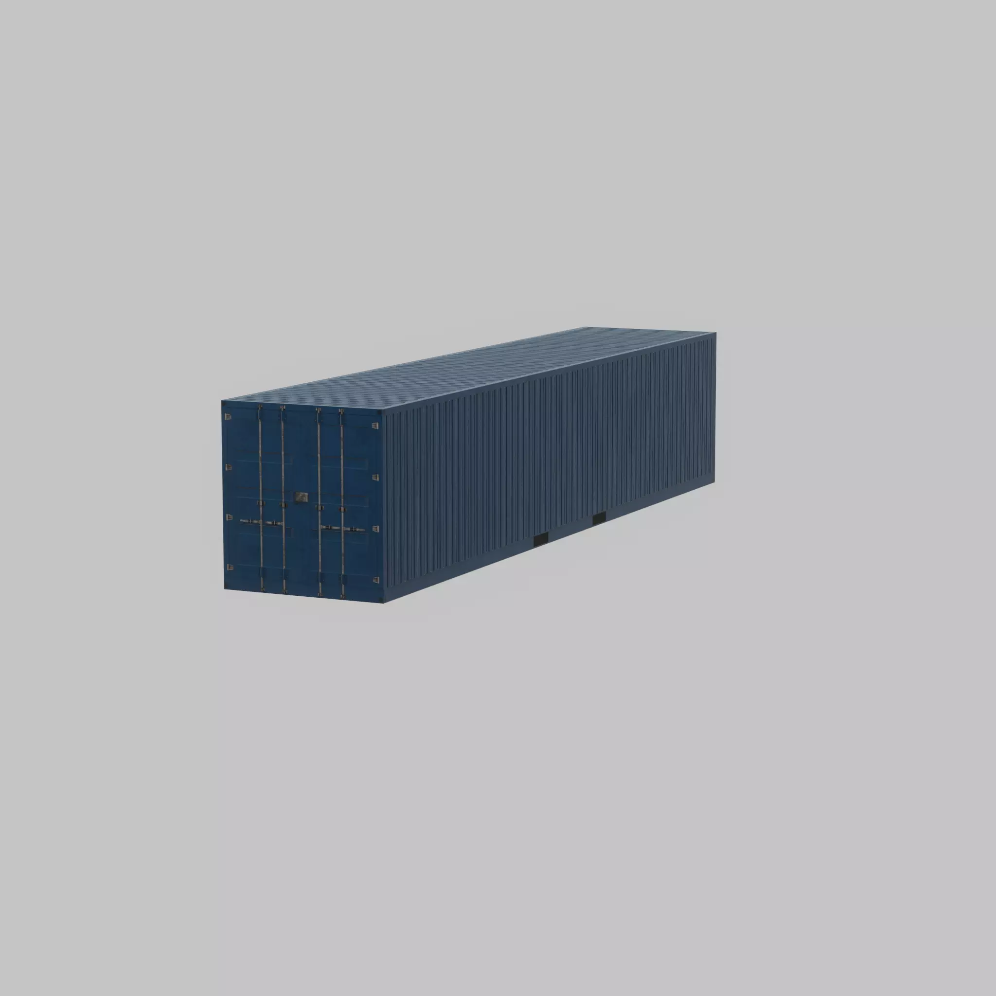 Shipping Container gentian blue 40ft Low-poly 3D model_60