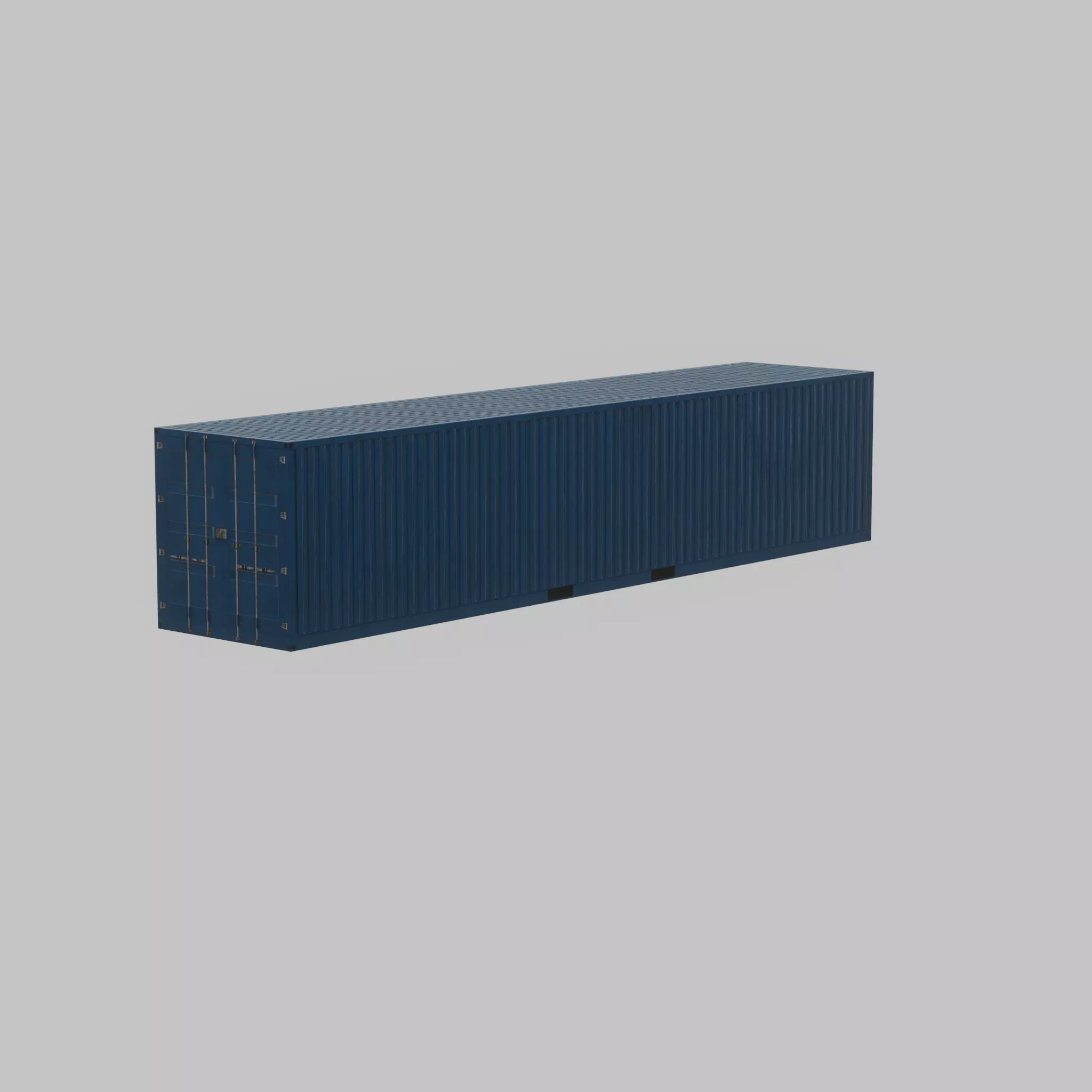Shipping Container gentian blue 40ft Low-poly 3D model_54