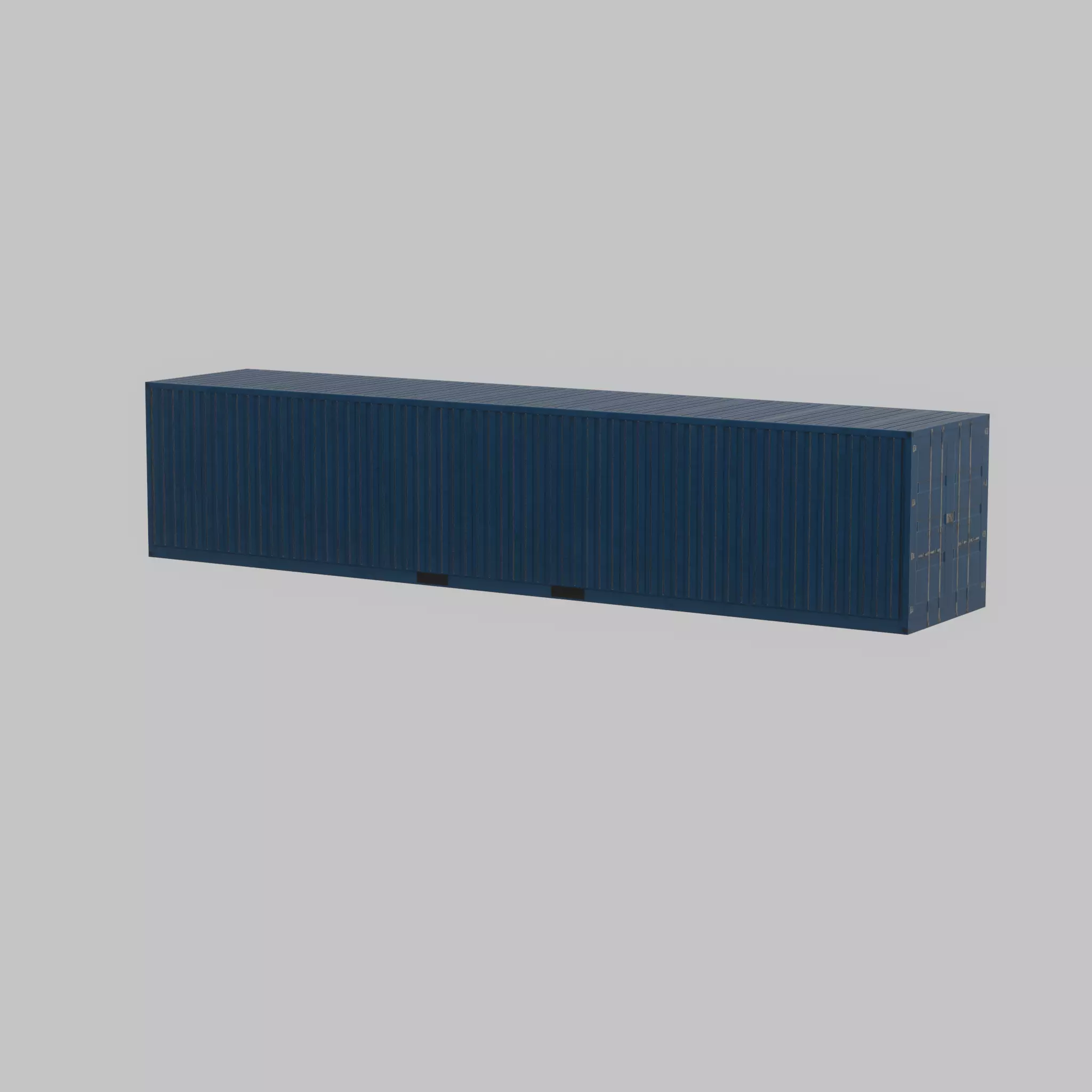 Shipping Container gentian blue 40ft Low-poly 3D model_37